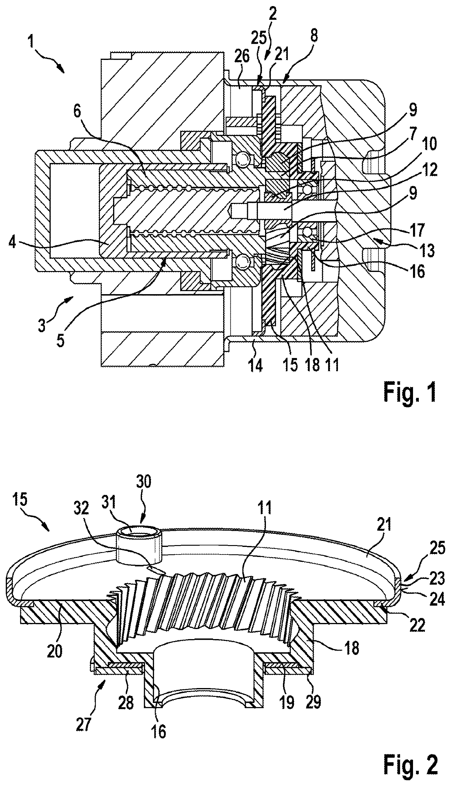 Patent US12313137 — Drive device for a braking system, and braking system — Figure 1