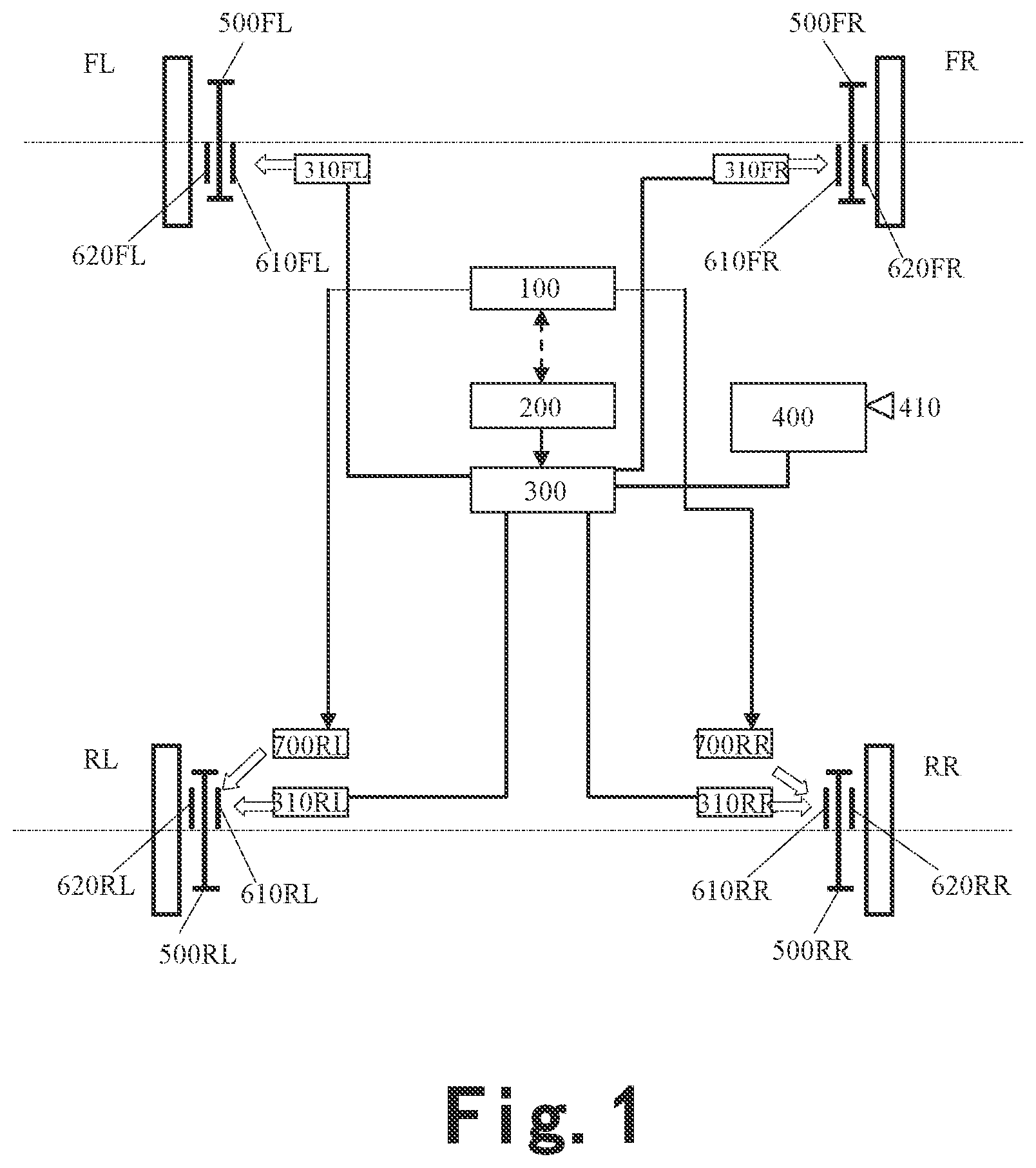 Patent US12313139 Figure 1 – System and method for monitoring wear of braking frictional pad of motor vehicle