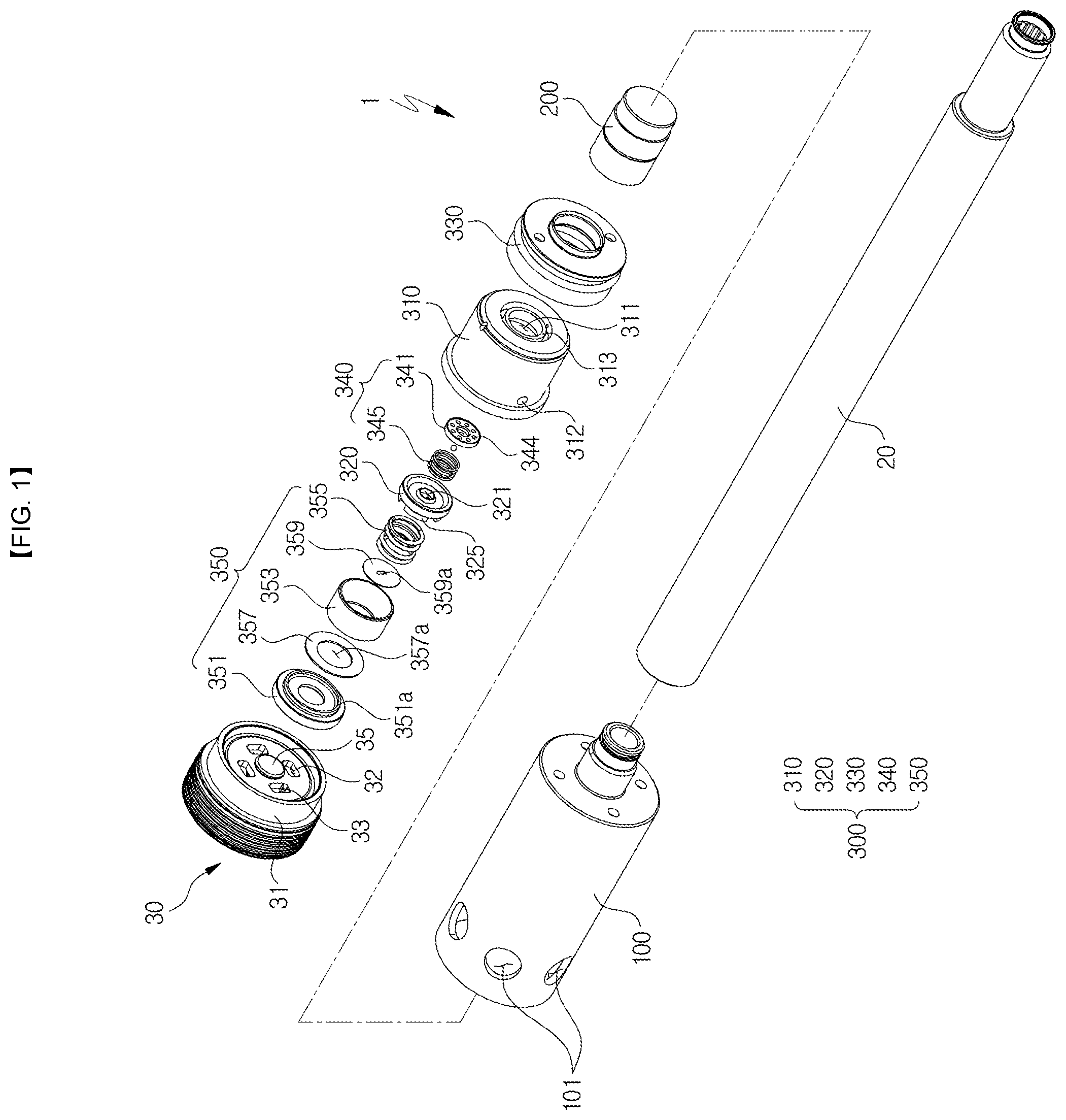 Patent US12313144 Figure 1 – Damping force variable valve assembly