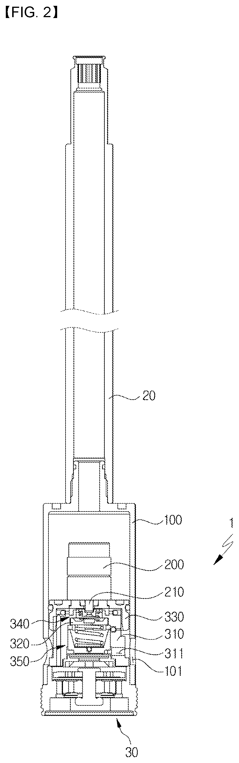 Patent US12313144 Figure 2 – Damping force variable valve assembly