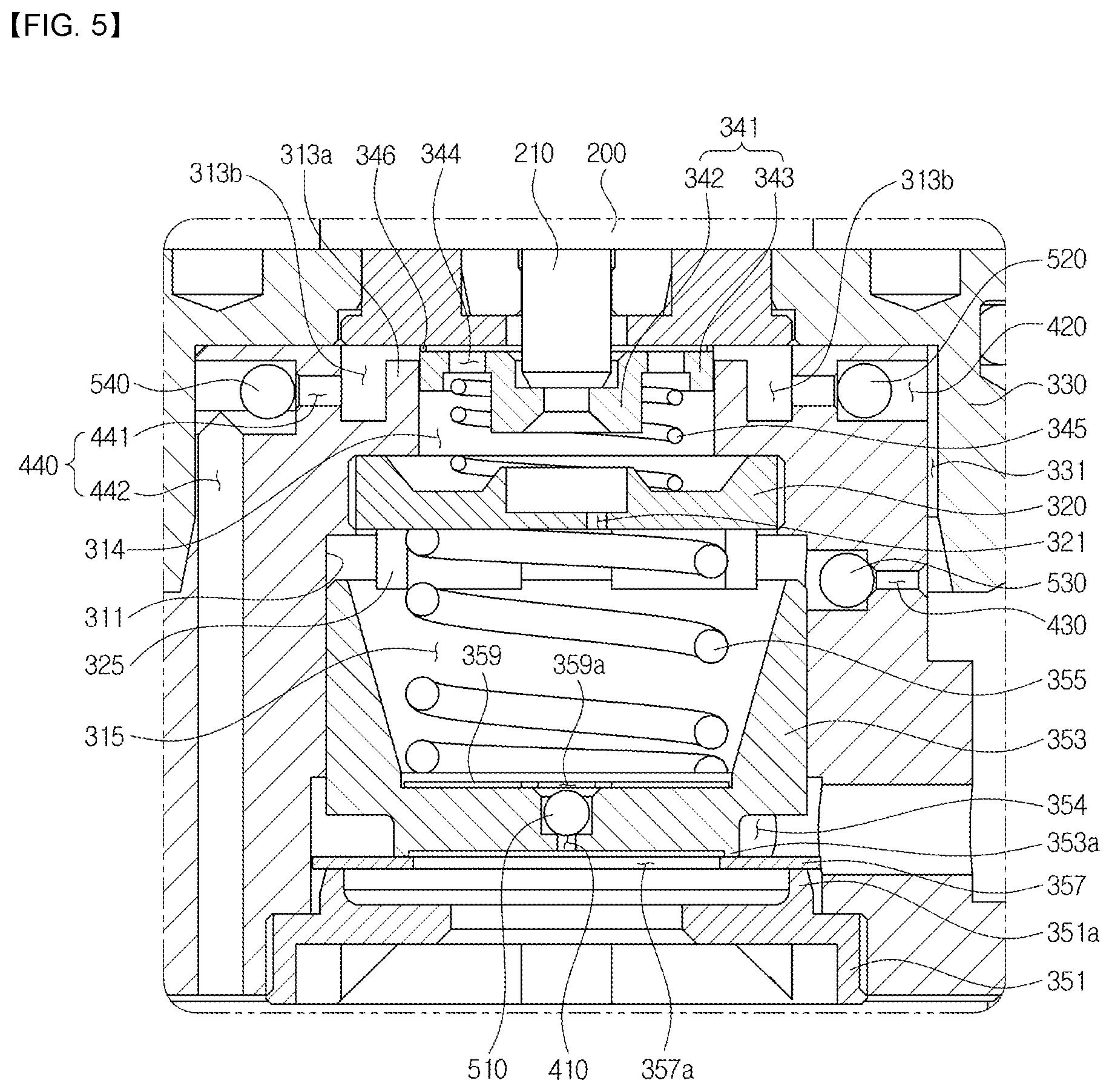 Patent US12313144 Figure 5 – Damping force variable valve assembly