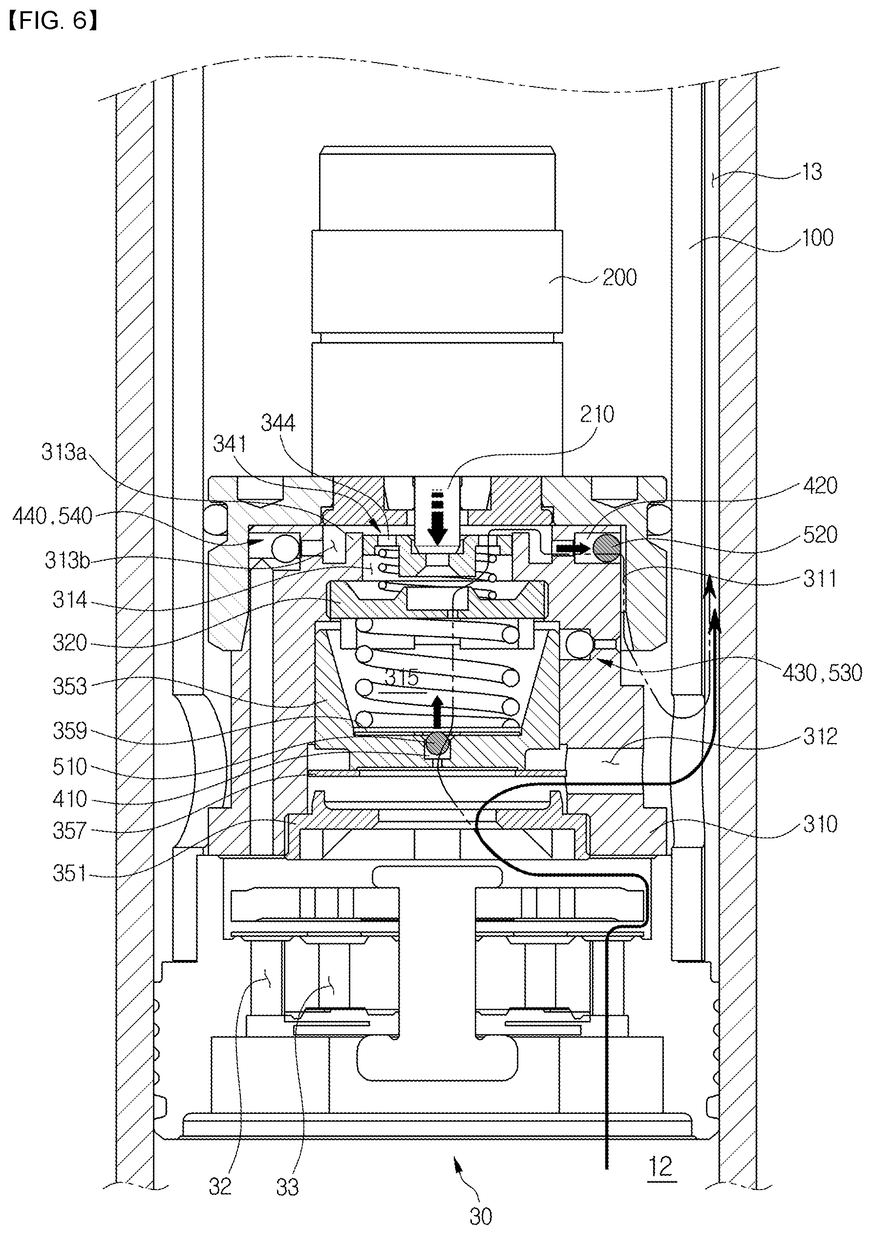 Patent US12313144 Figure 6 – Damping force variable valve assembly