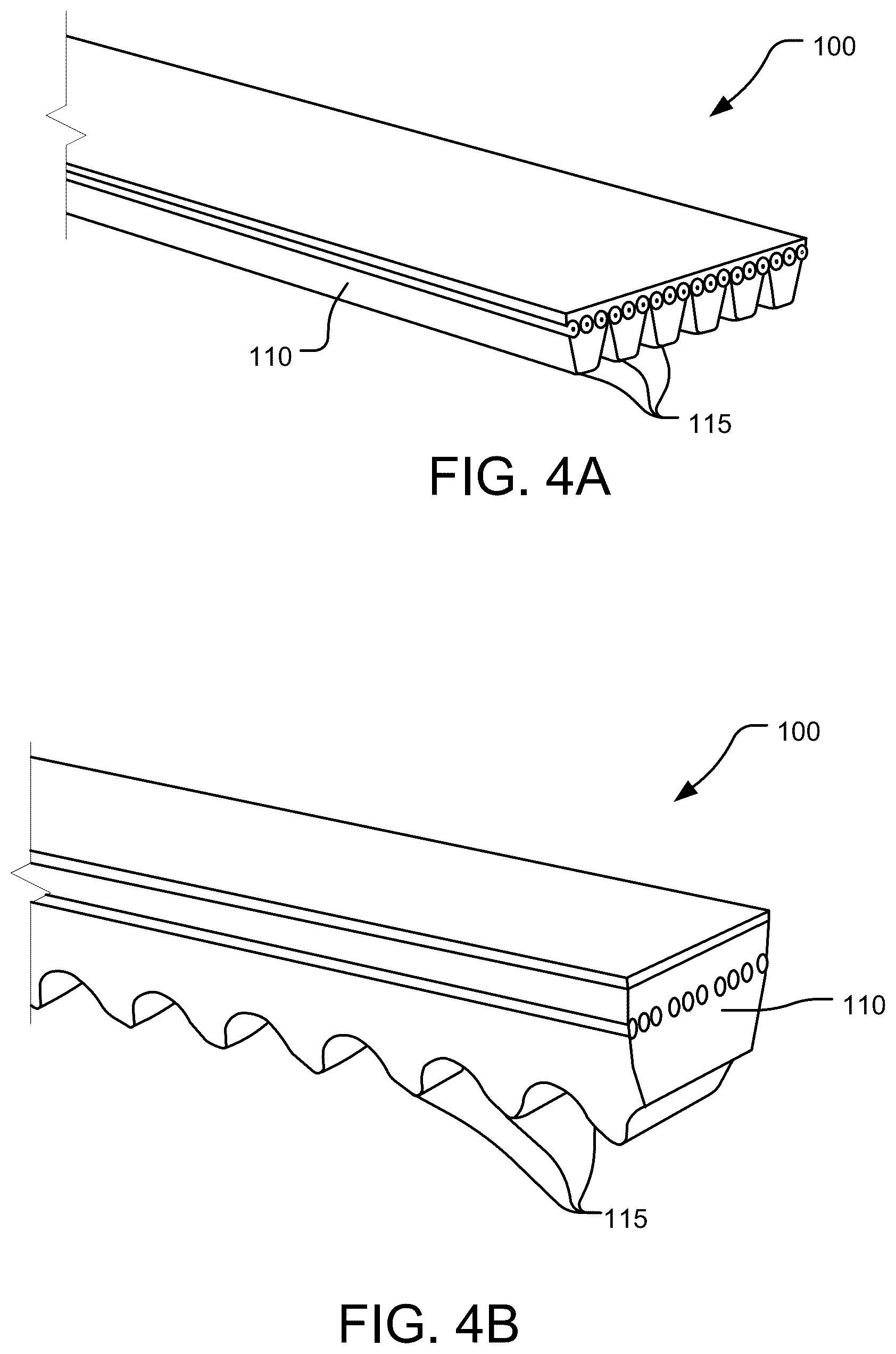 Patent US12313145 Figure 4 – Drive belts including foamed undercord layers and methods of manufacturing the same