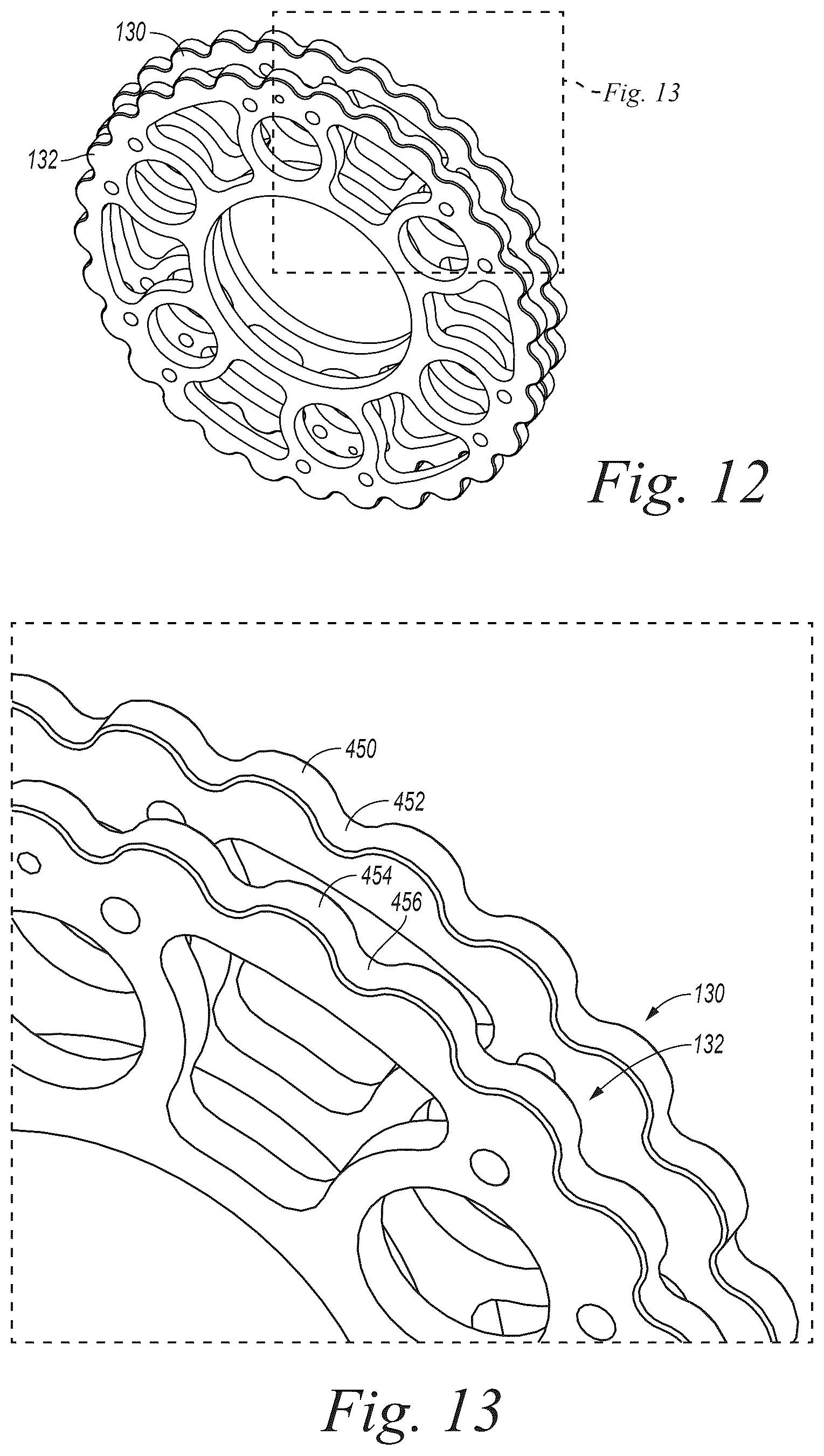 Patent US12313146 Figure 7 – Cycloid gear assembly with alternating contact between transfer members and pins and related technology