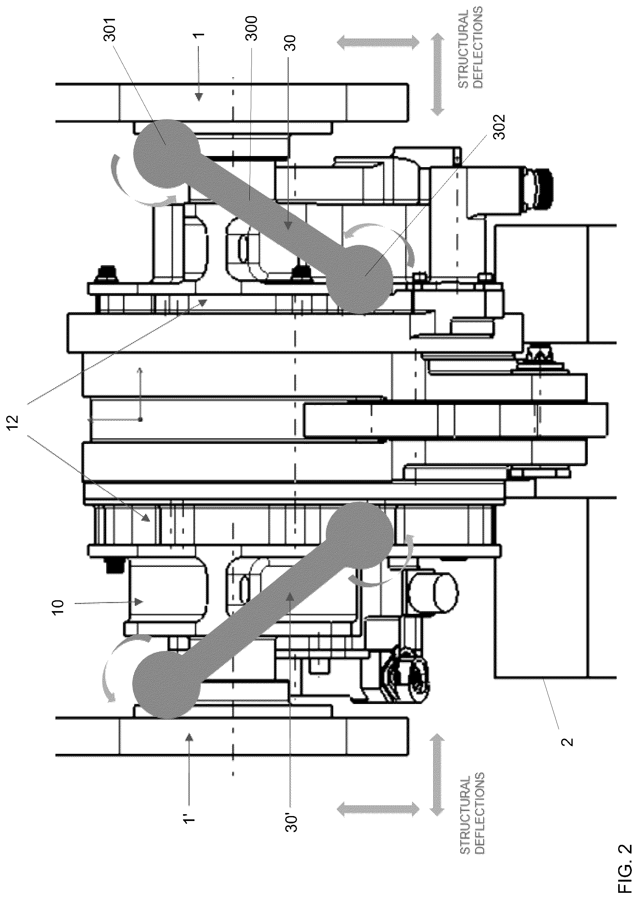 Patent US12313148 Figure 2 – Attachment for rotary actuator to wing