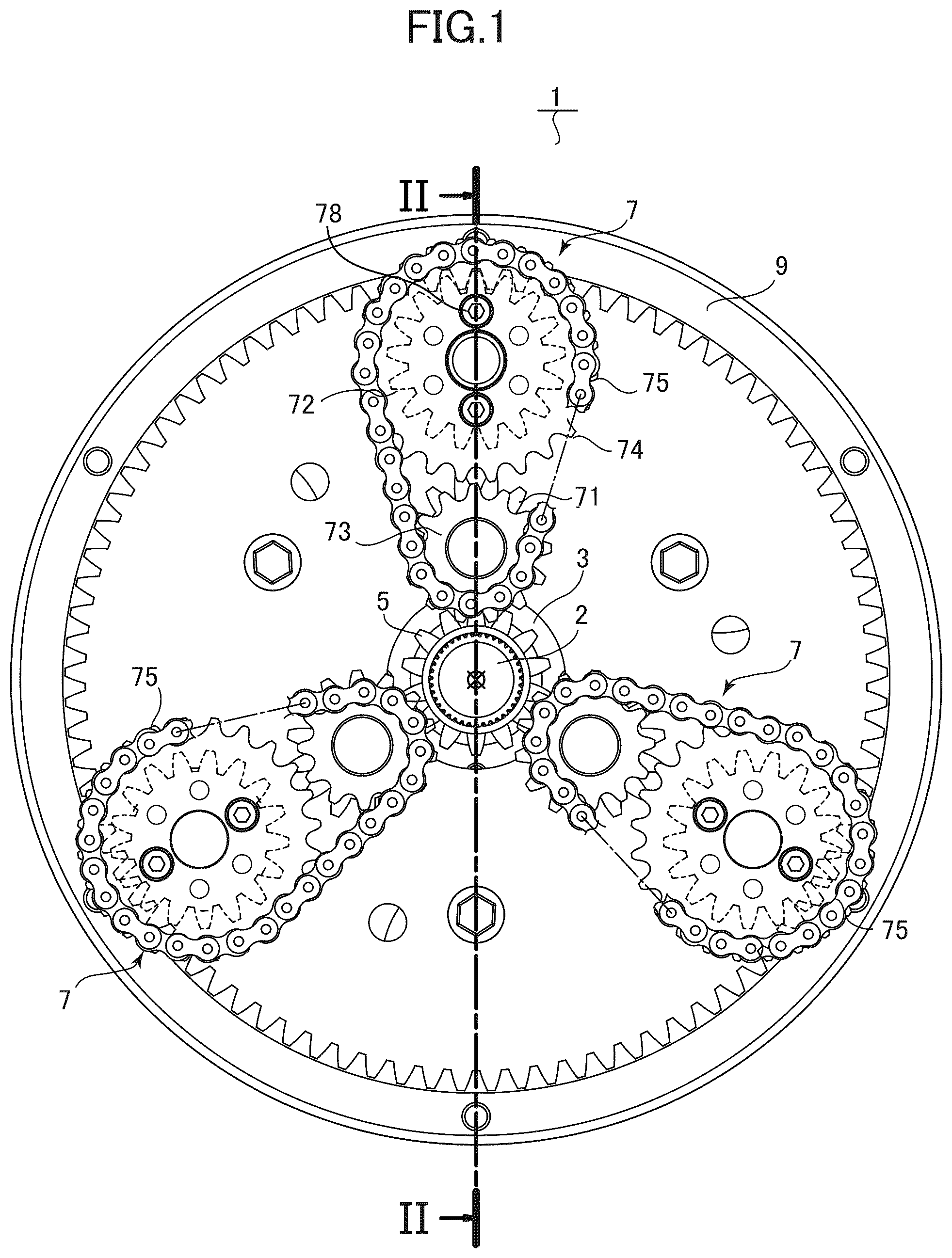 Patent US12313150 — Planetary gear device — Figure 1