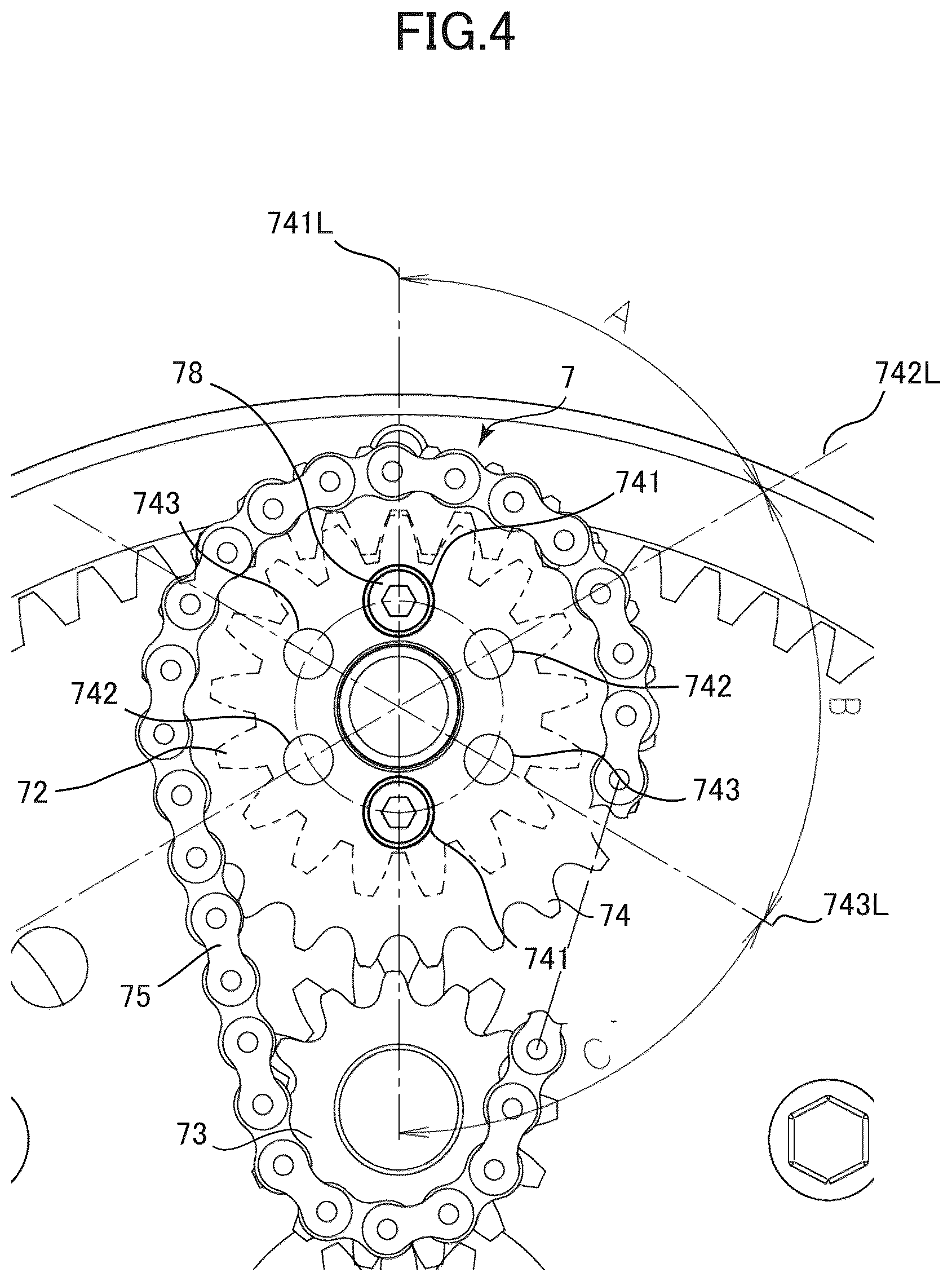 Patent US12313150 Figure 4 – Planetary gear device