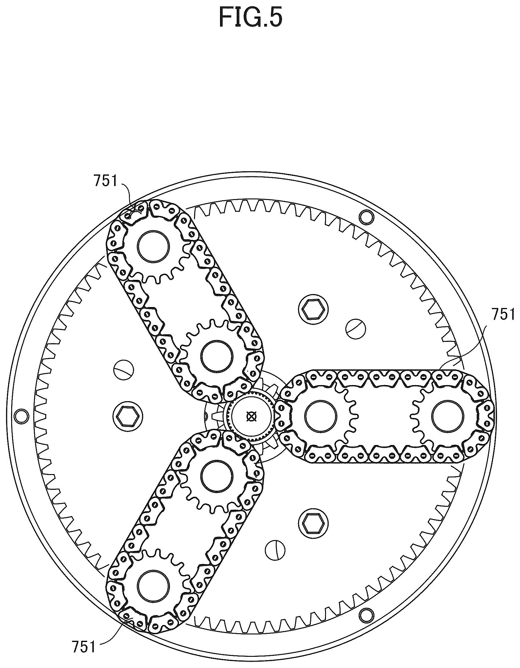 Patent US12313150 Figure 5 – Planetary gear device