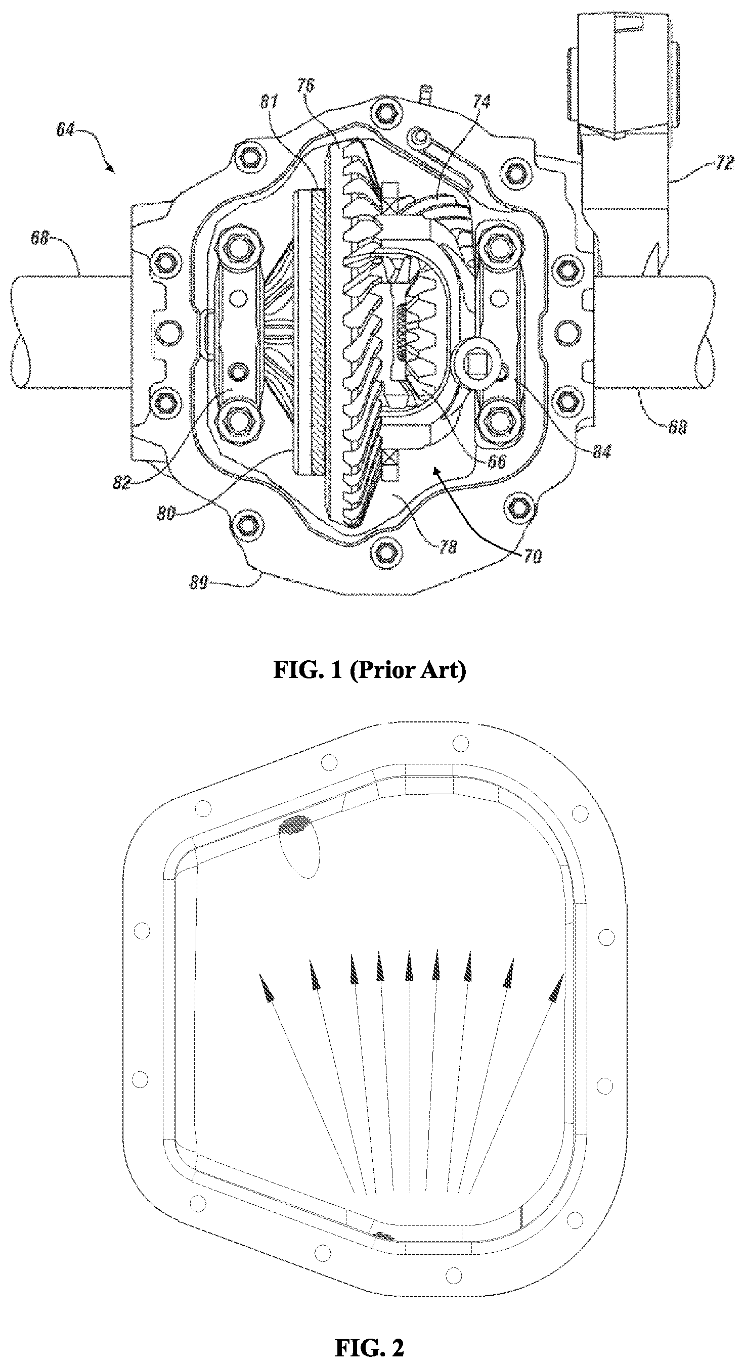 Patent US12313157 Figure 1 – Differential cover having diversion structure