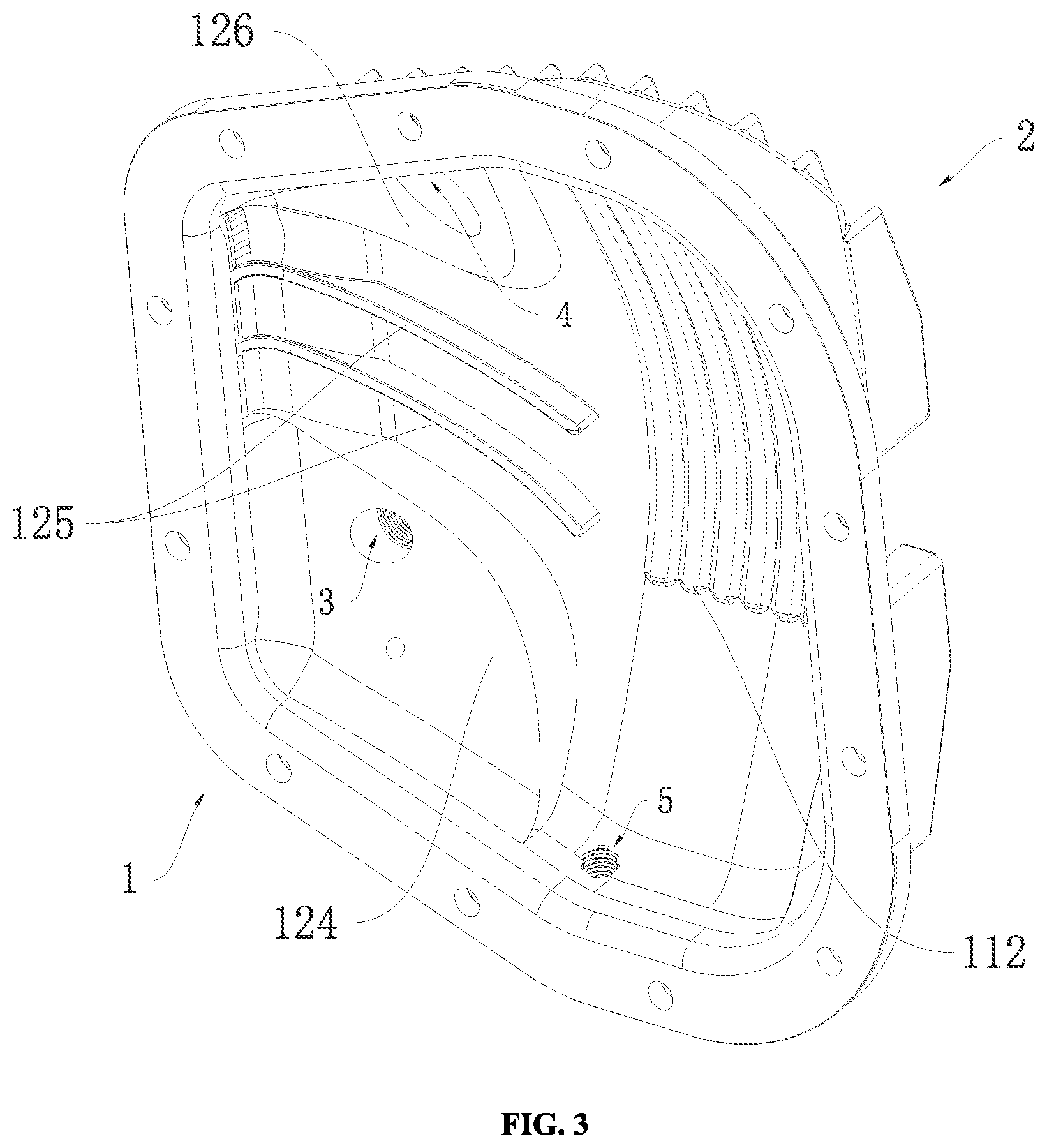 Patent US12313157 Figure 2 – Differential cover having diversion structure