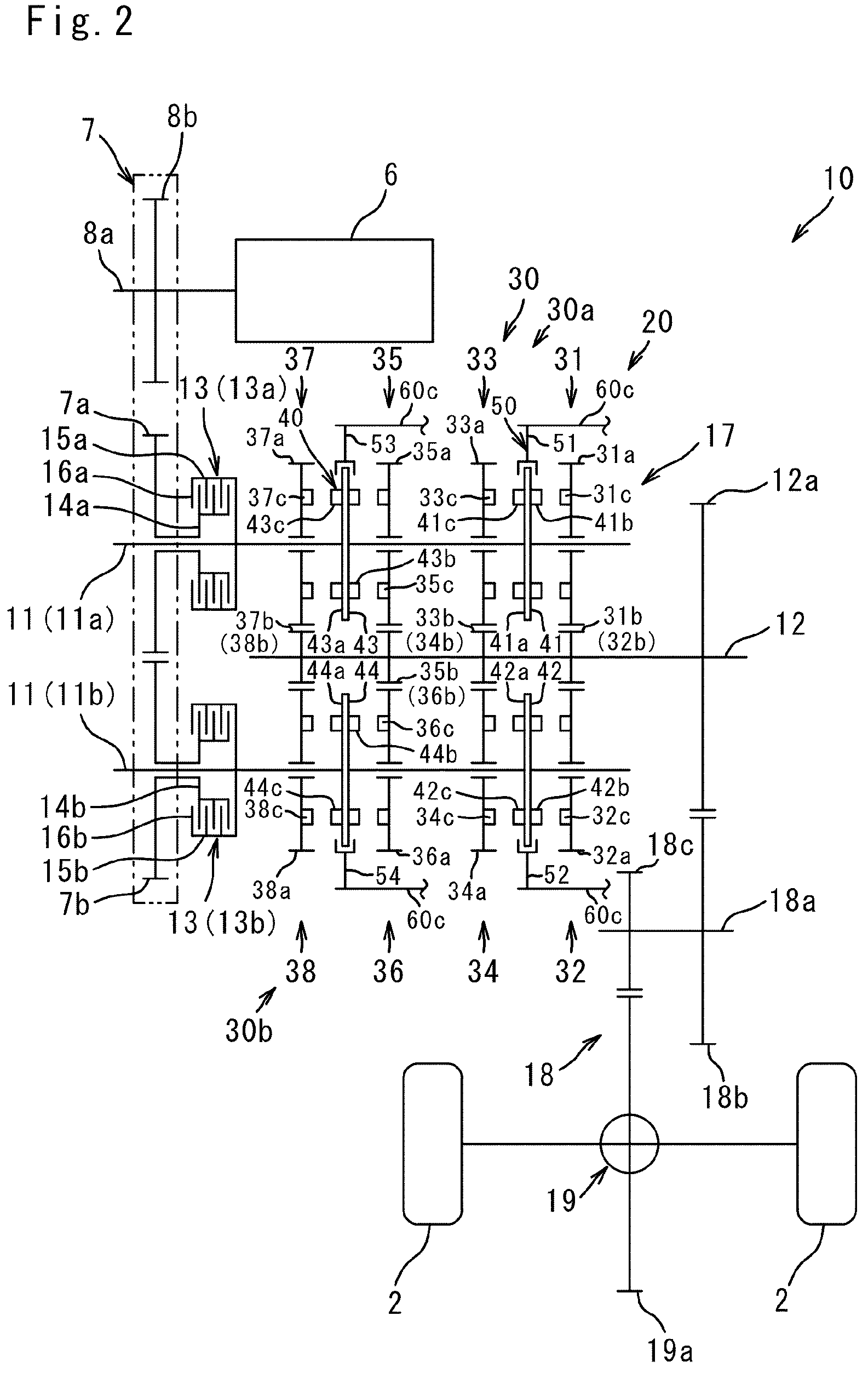 Patent US12313159 Figure 2 – Transmission and utility vehicle with transmission