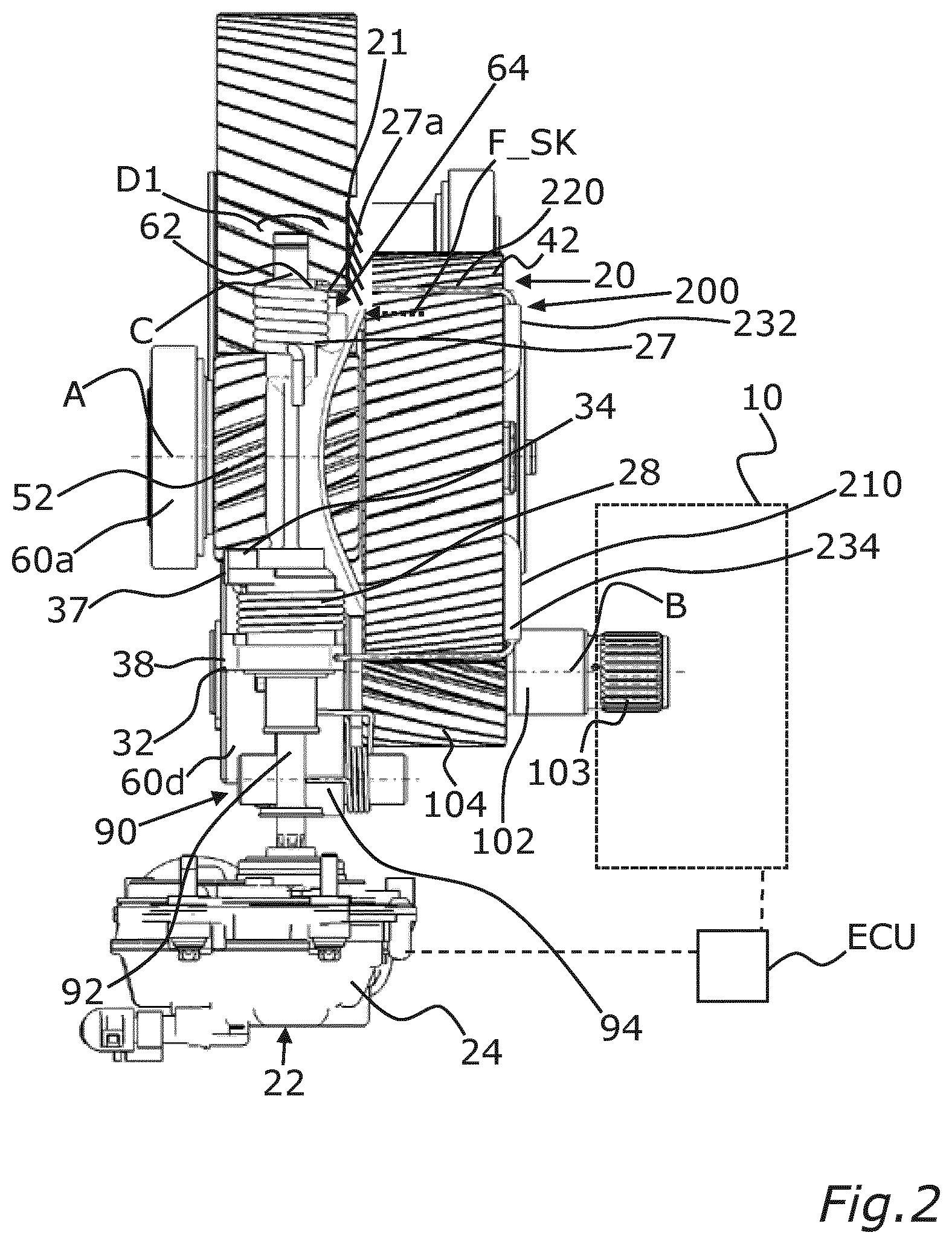 Patent US12313161 Figure 2 – Mounting assembly for a coupler mechanism of a motor vehicle