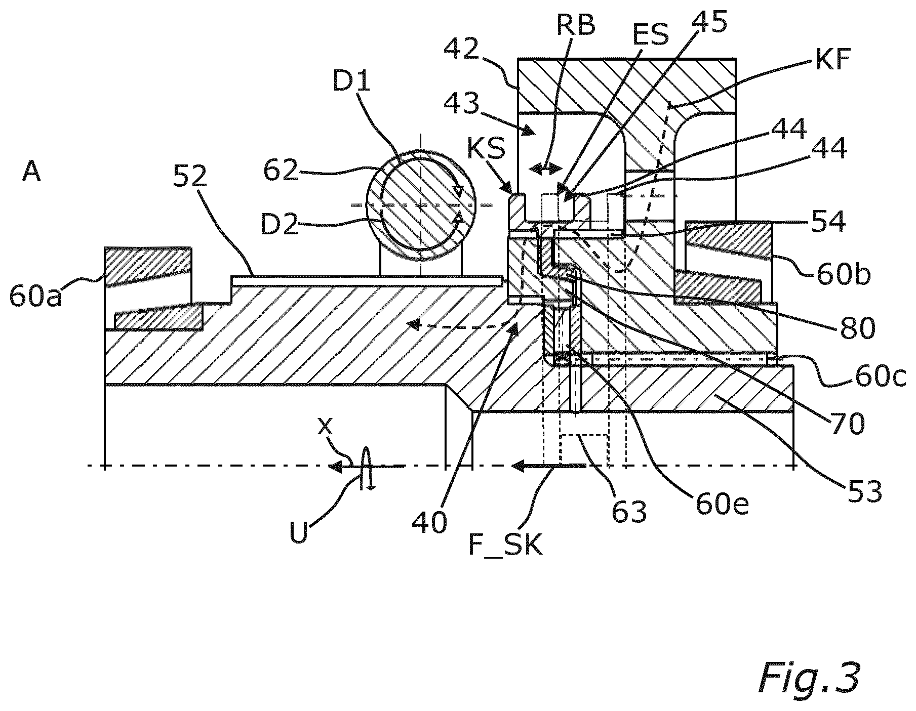 Patent US12313161 Figure 3 – Mounting assembly for a coupler mechanism of a motor vehicle