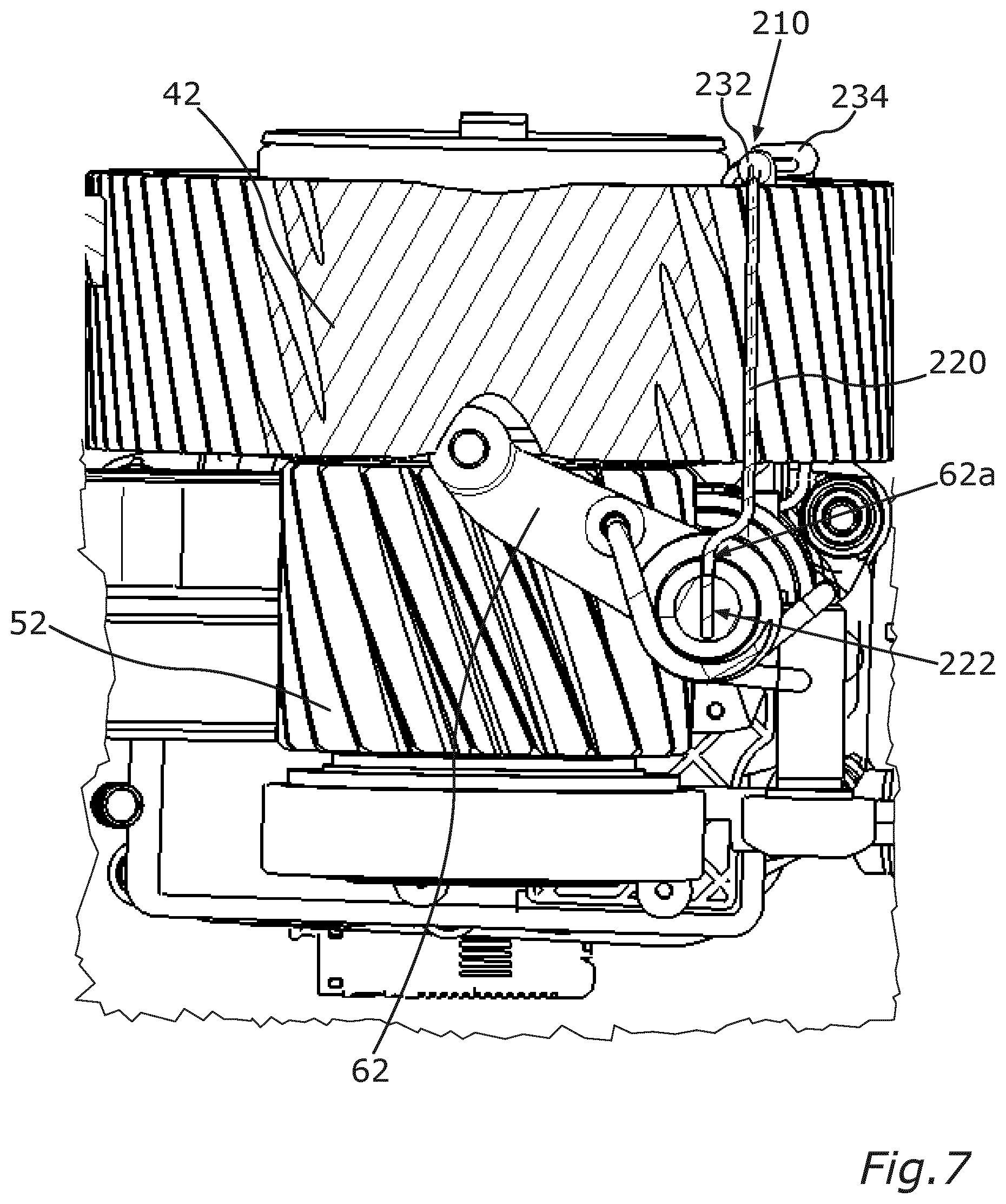 Patent US12313161 Figure 7 – Mounting assembly for a coupler mechanism of a motor vehicle