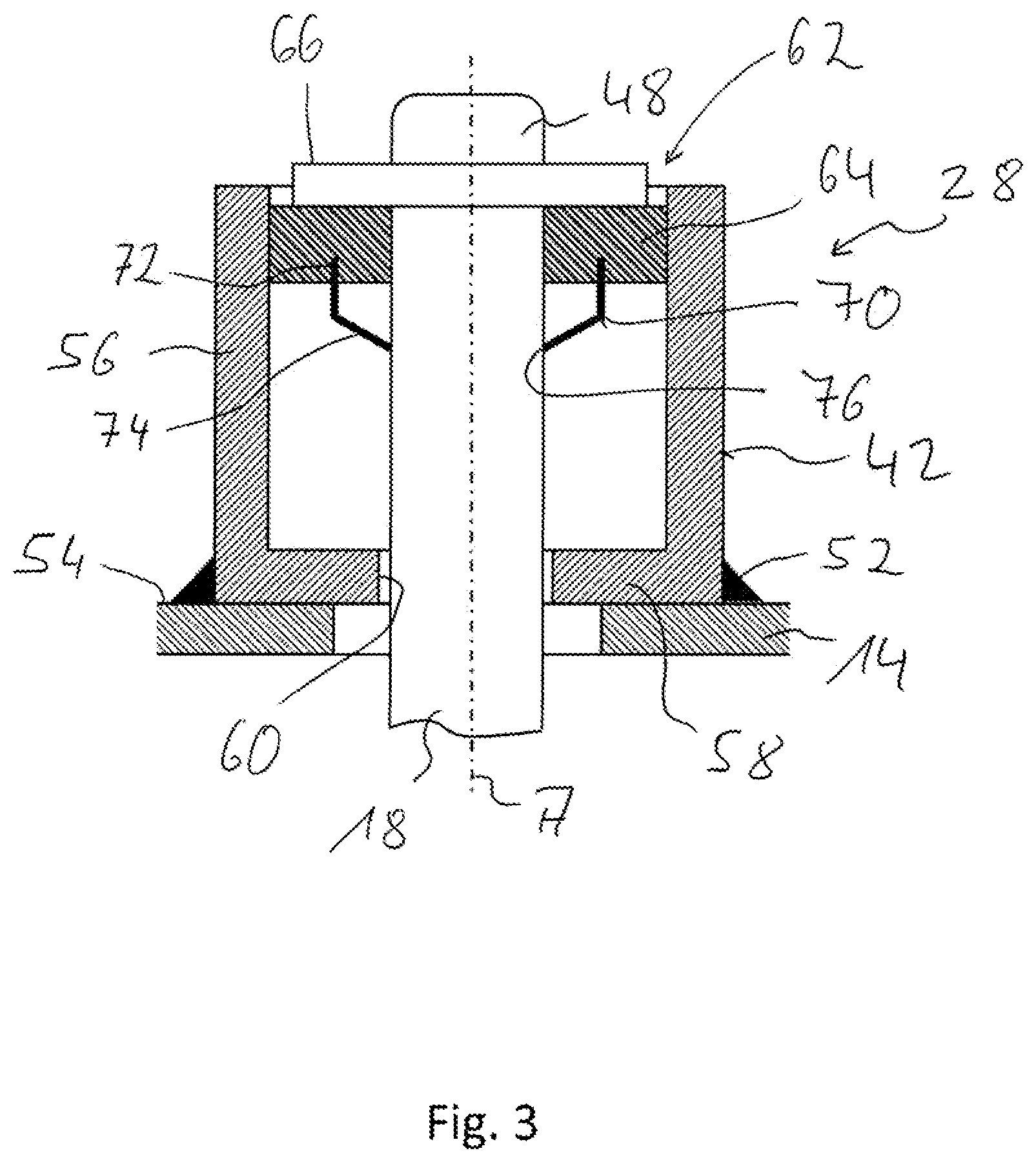 Patent US12313165 Figure 3 – Butterfly valve assembly, in particular for a gas flow in a fuel cell system