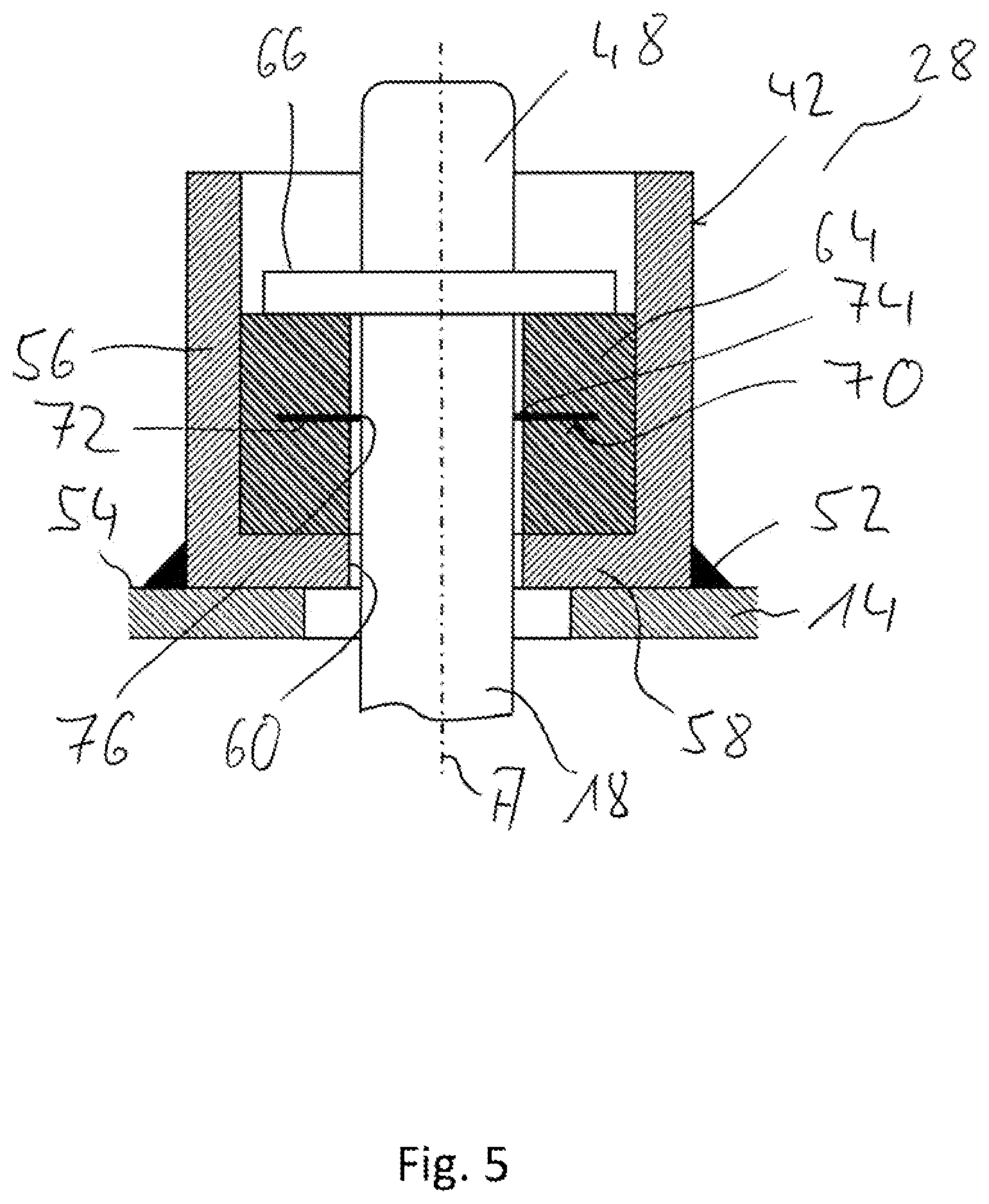 Patent US12313165 Figure 5 – Butterfly valve assembly, in particular for a gas flow in a fuel cell system