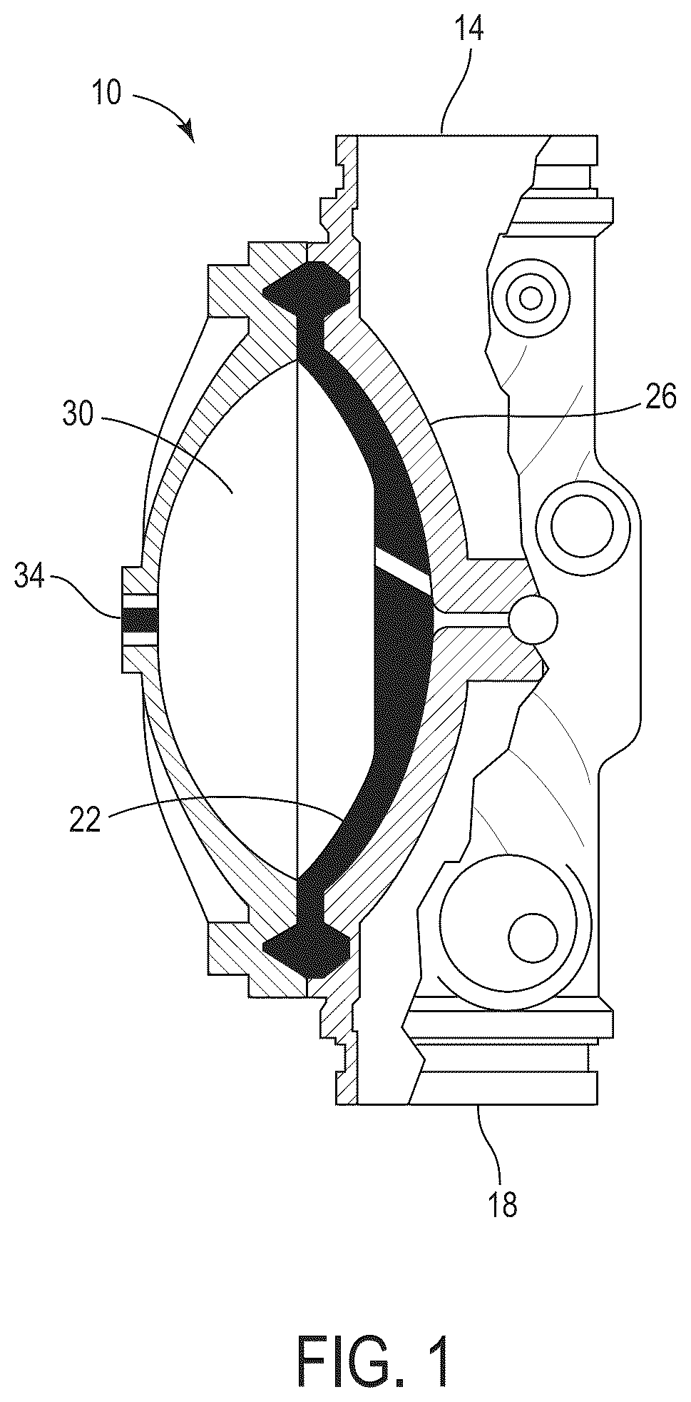 Patent US12313171 Figure 1 – Manual reset actuator for diaphragm control valve