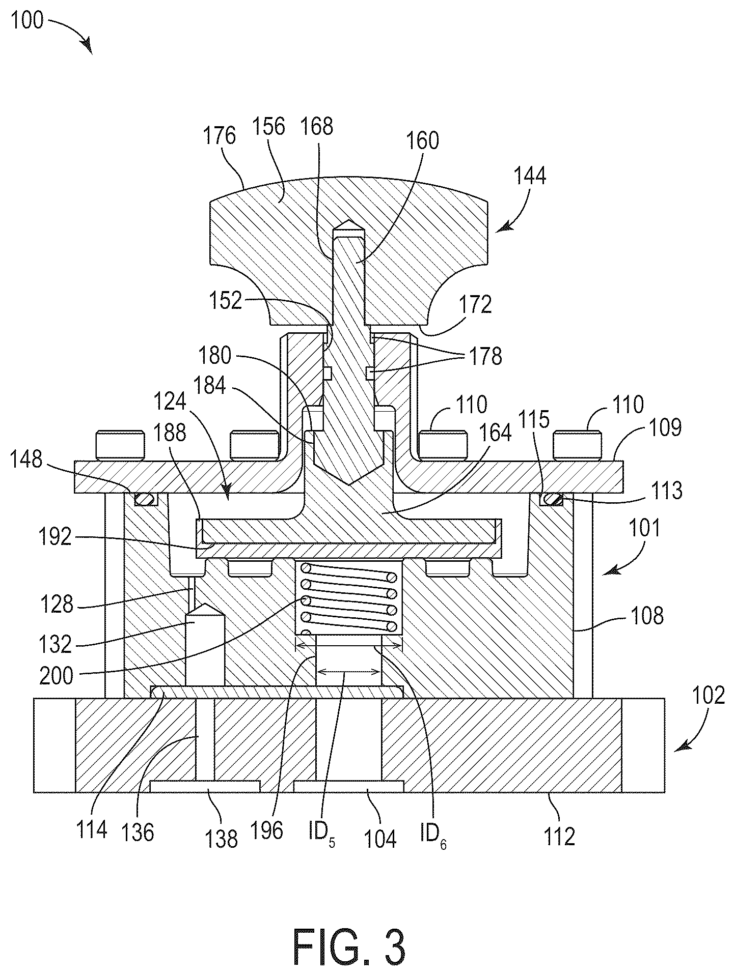 Patent US12313171 Figure 3 – Manual reset actuator for diaphragm control valve