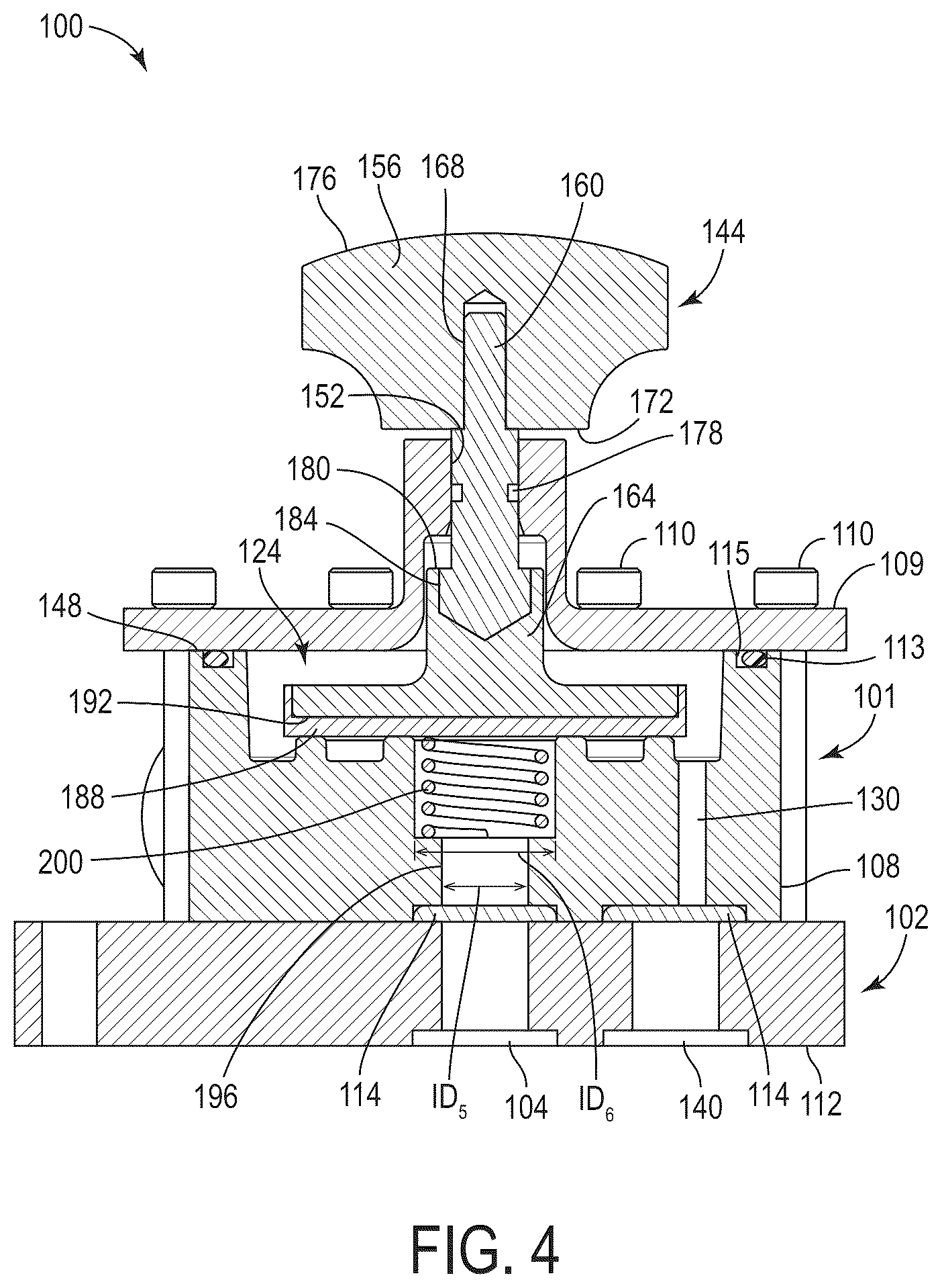 Patent US12313171 Figure 4 – Manual reset actuator for diaphragm control valve
