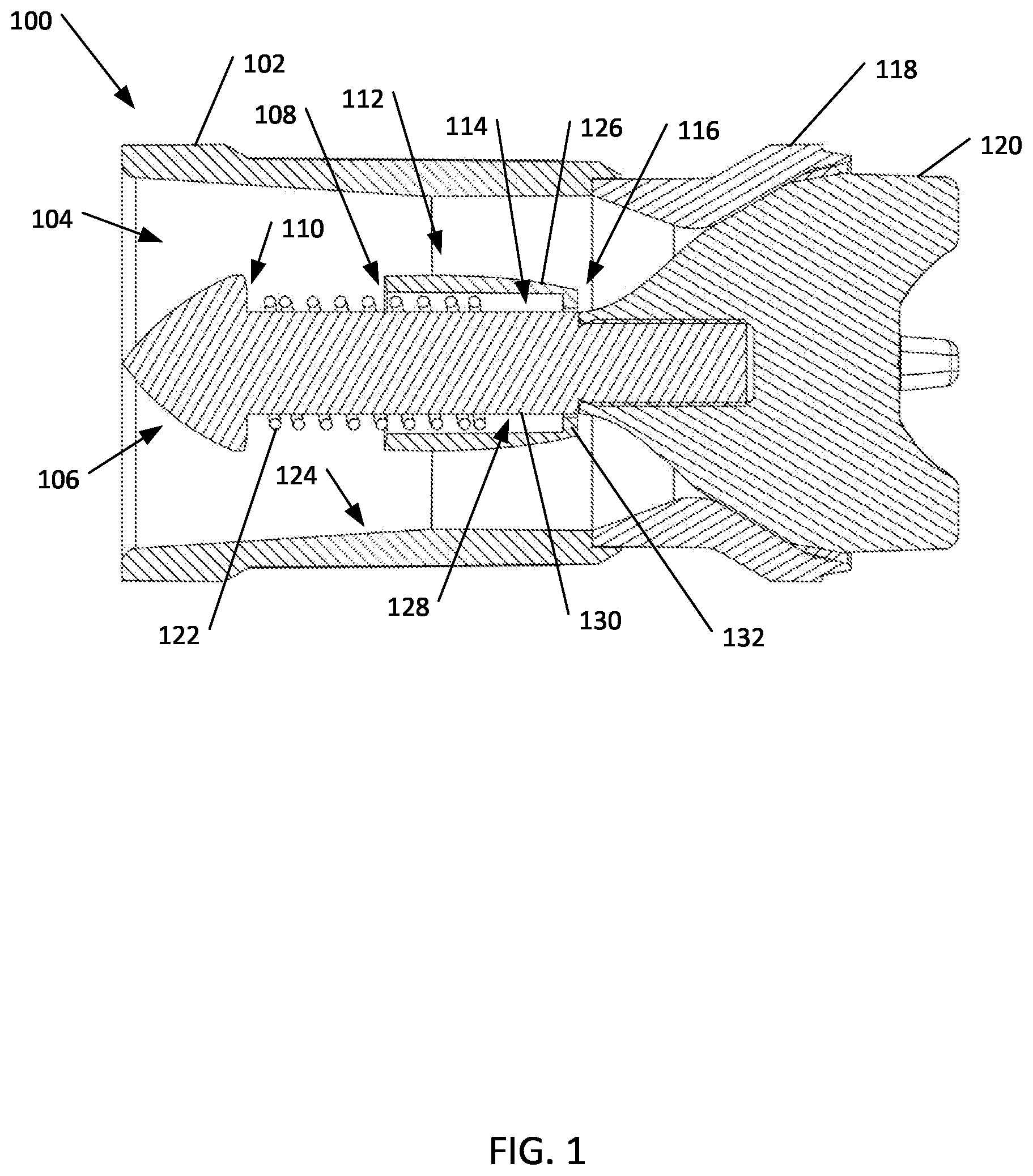 Patent US12313175 Figure 1 – Float valve with a protective spring