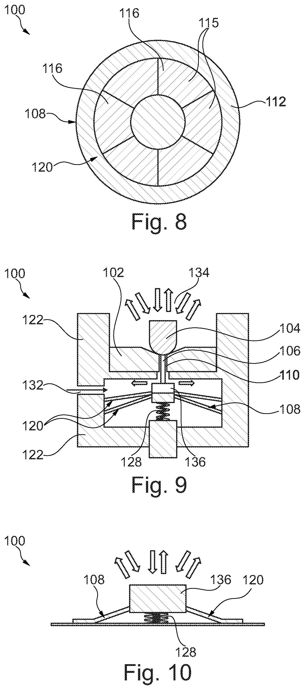 Patent US12313178 Figure 4 – Fluidic valve supporting additional movement in addition to opening and closing movement