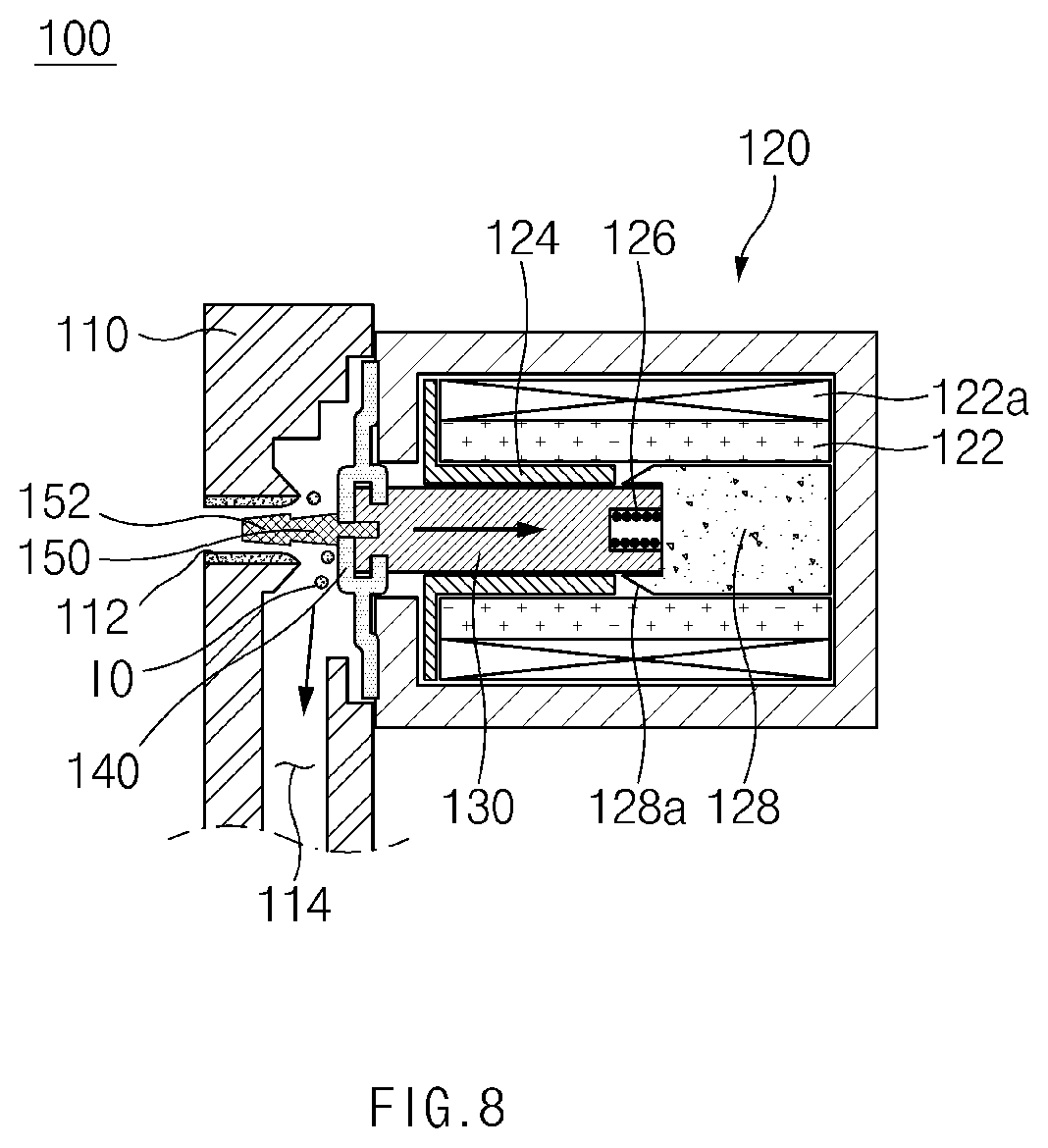 Patent US12313181 Figure 8 – Valve device having anti-freeze function