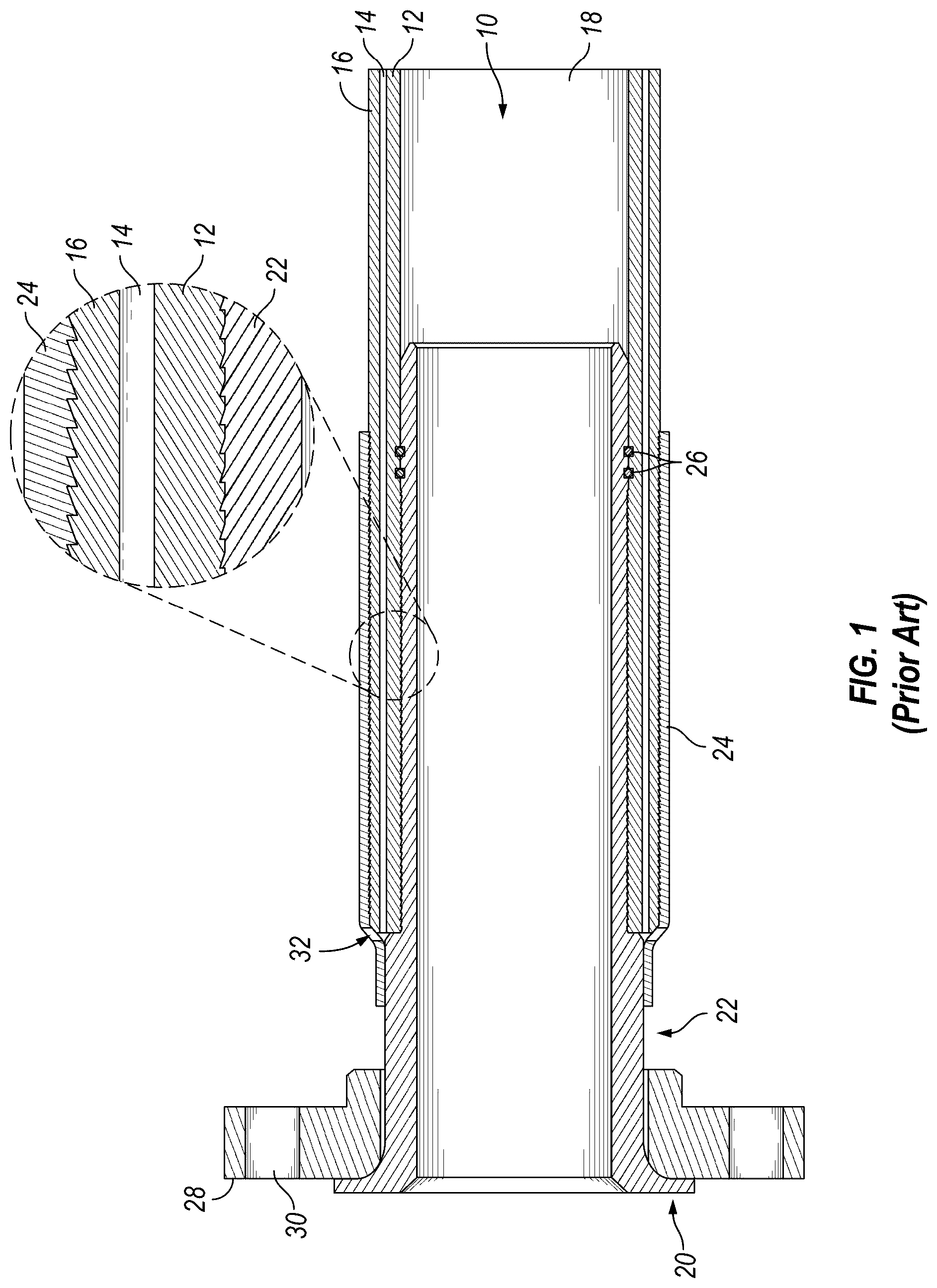 Patent US12313190 Figure 1 – Pressure equalization in composite pipes