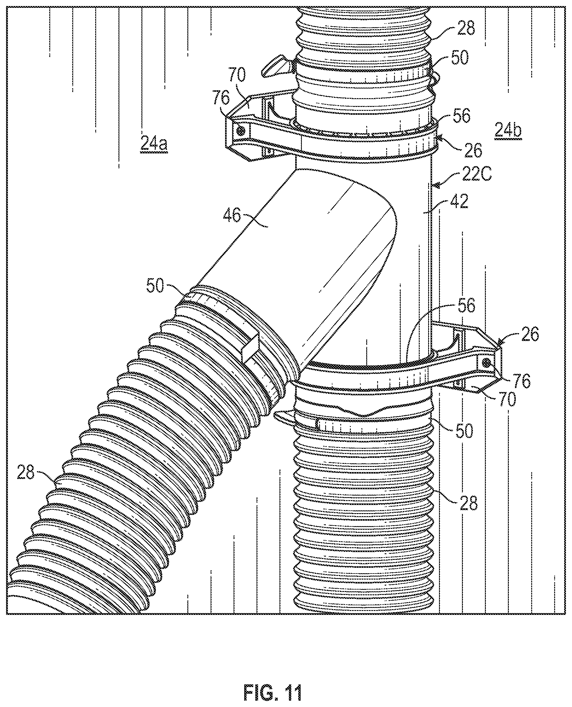 Patent US12313194 Figure 6 – Mountable dust hose connector system