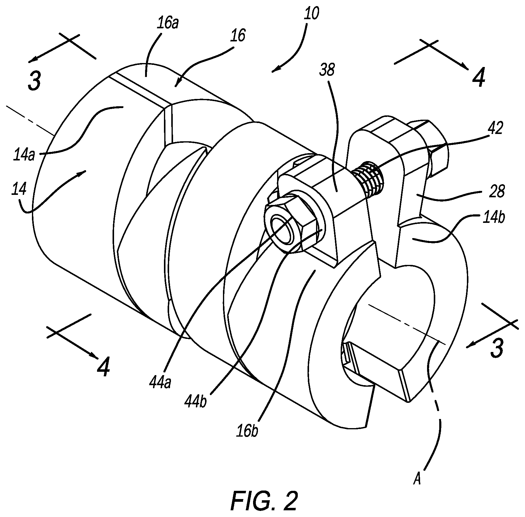 Patent US12313196 Figure 2 – Clamp for a pipe