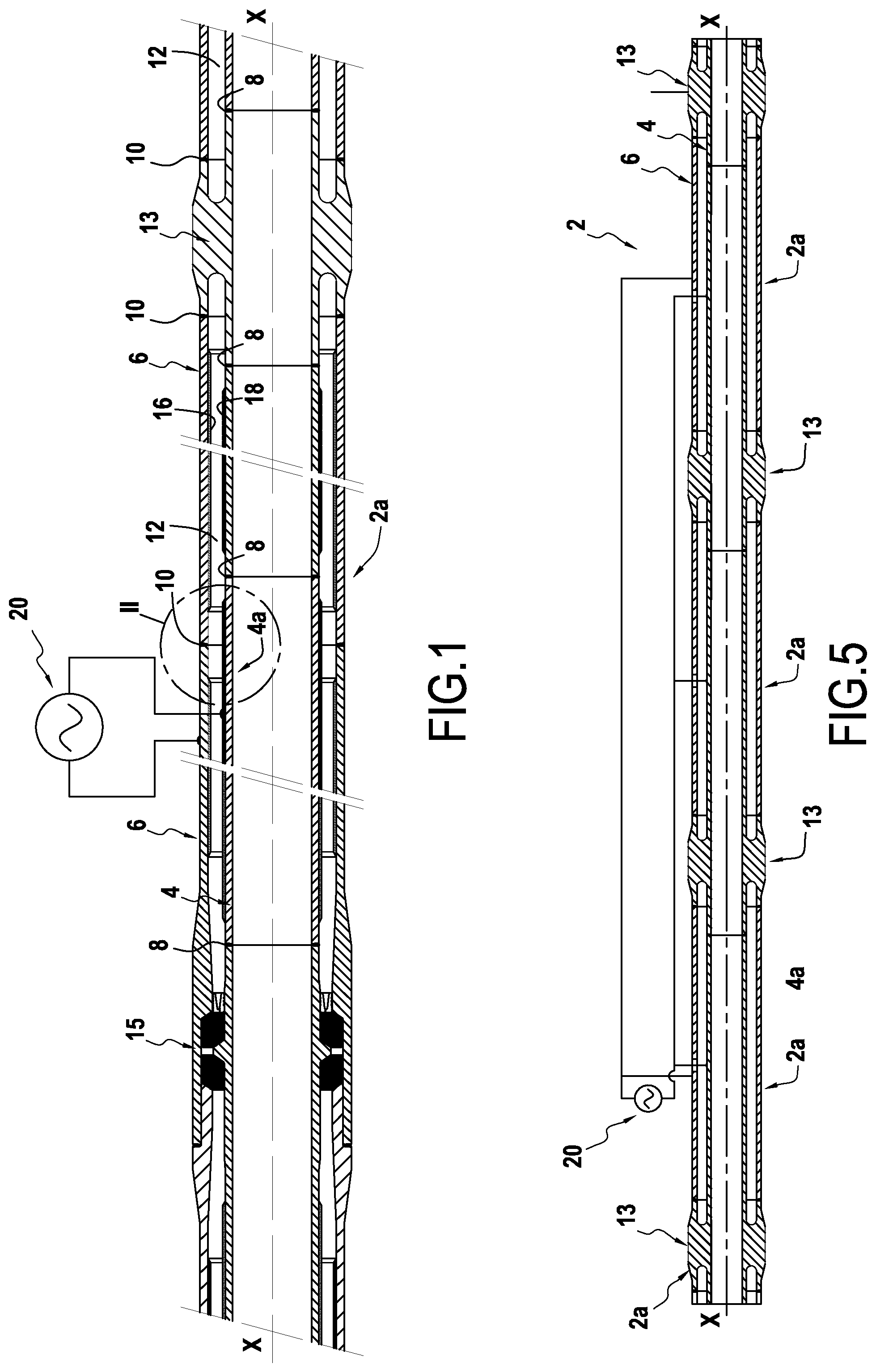 Patent US12313202 Figure 1 – Method and system for direct electric heating of a double-walled pipe for transporting fluids