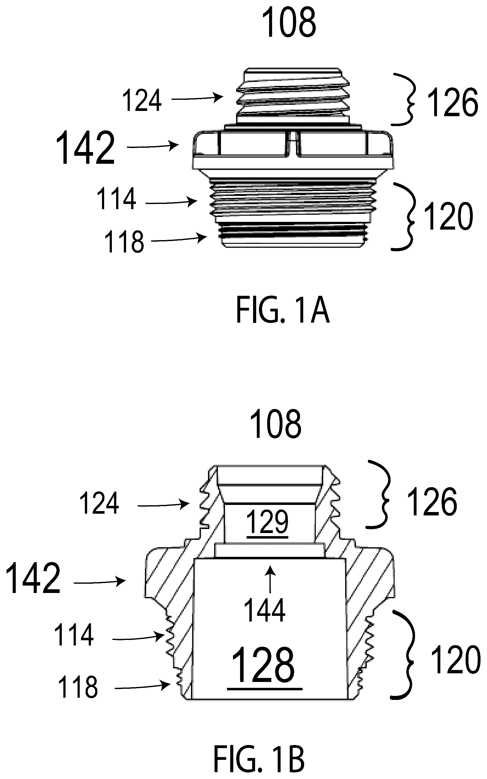Patent US12313204 Figure 1 – Fluid containers and filter assemblies with externally and internally threaded adapters