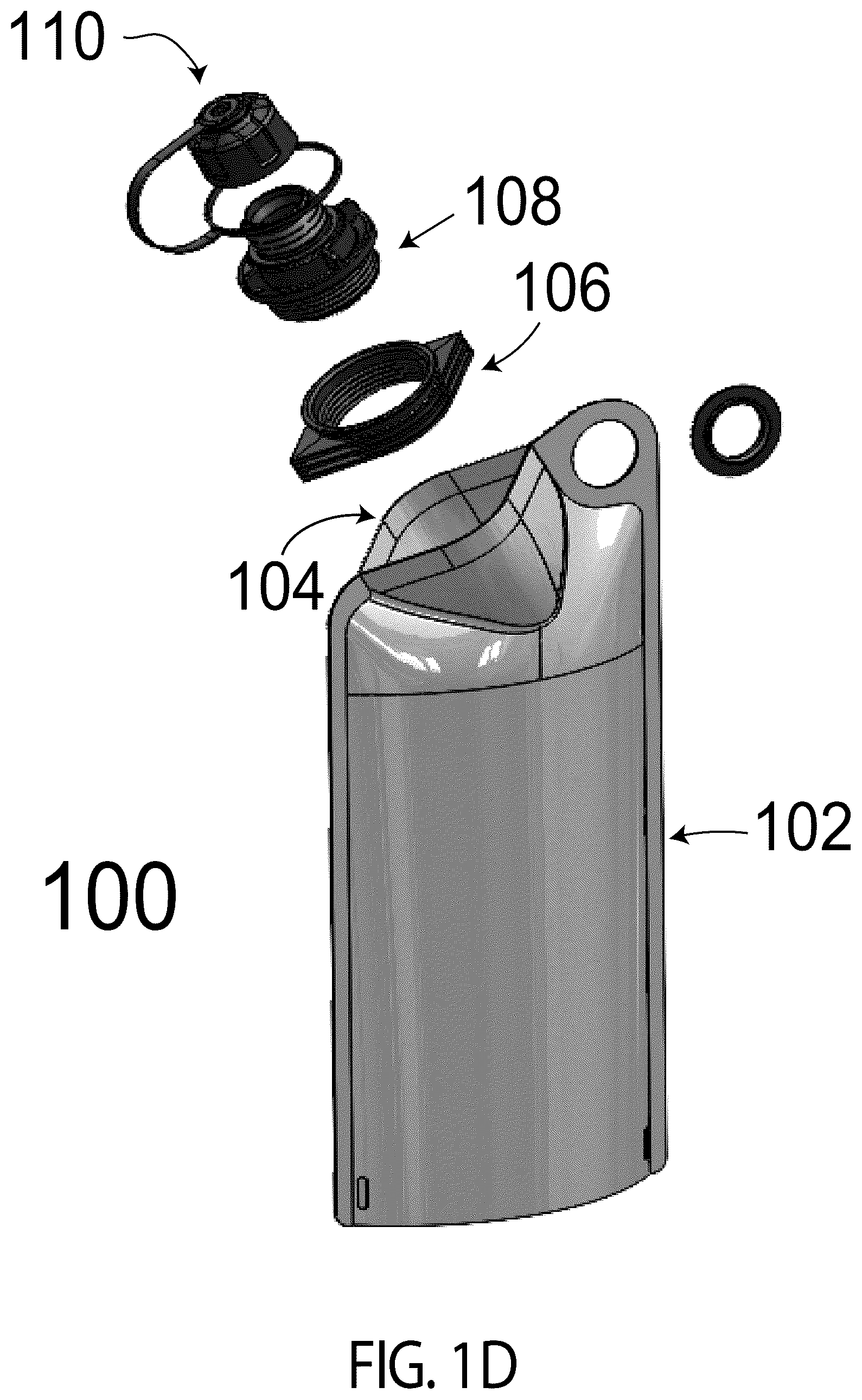 Patent US12313204 Figure 3 – Fluid containers and filter assemblies with externally and internally threaded adapters