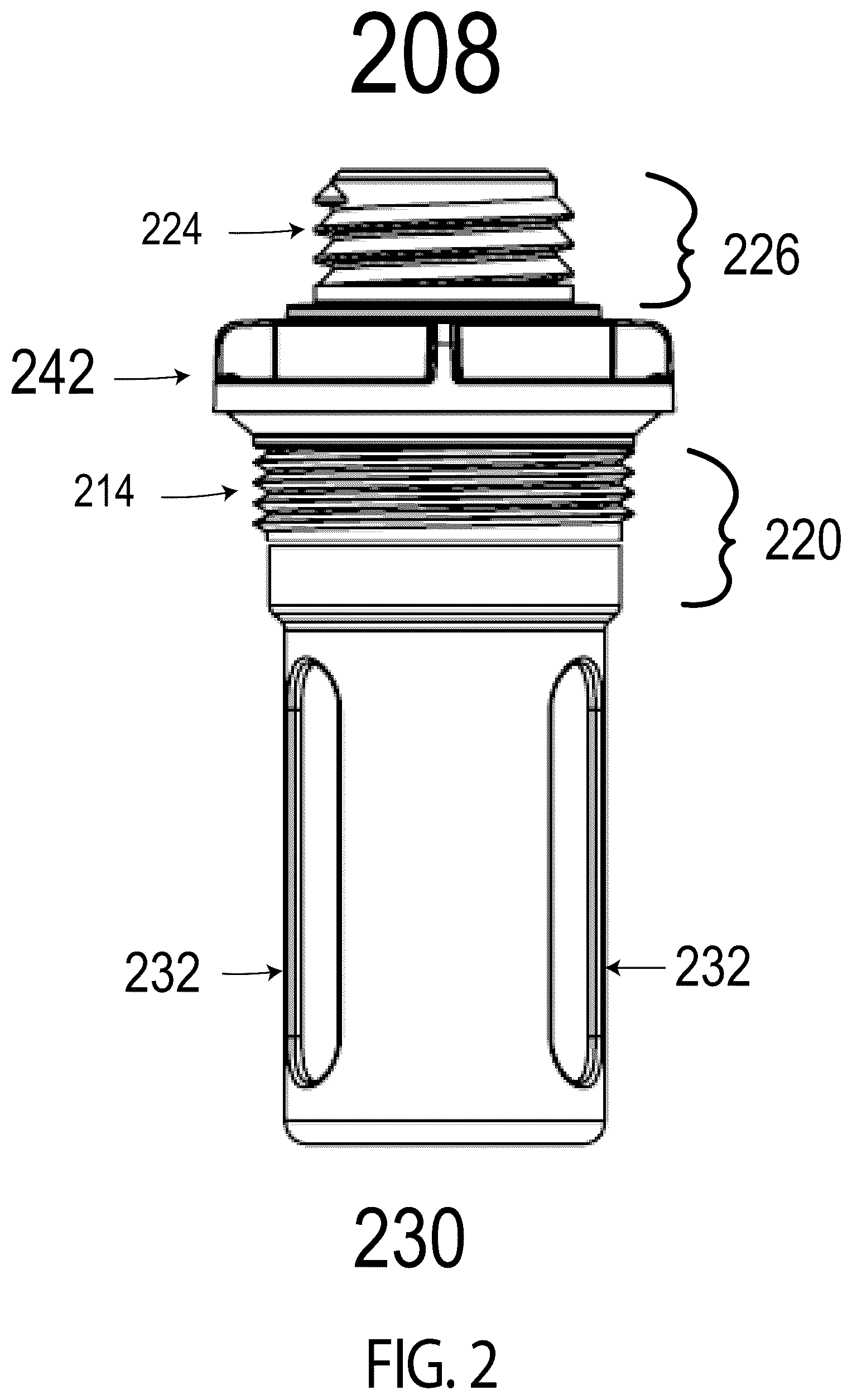 Patent US12313204 Figure 5 – Fluid containers and filter assemblies with externally and internally threaded adapters