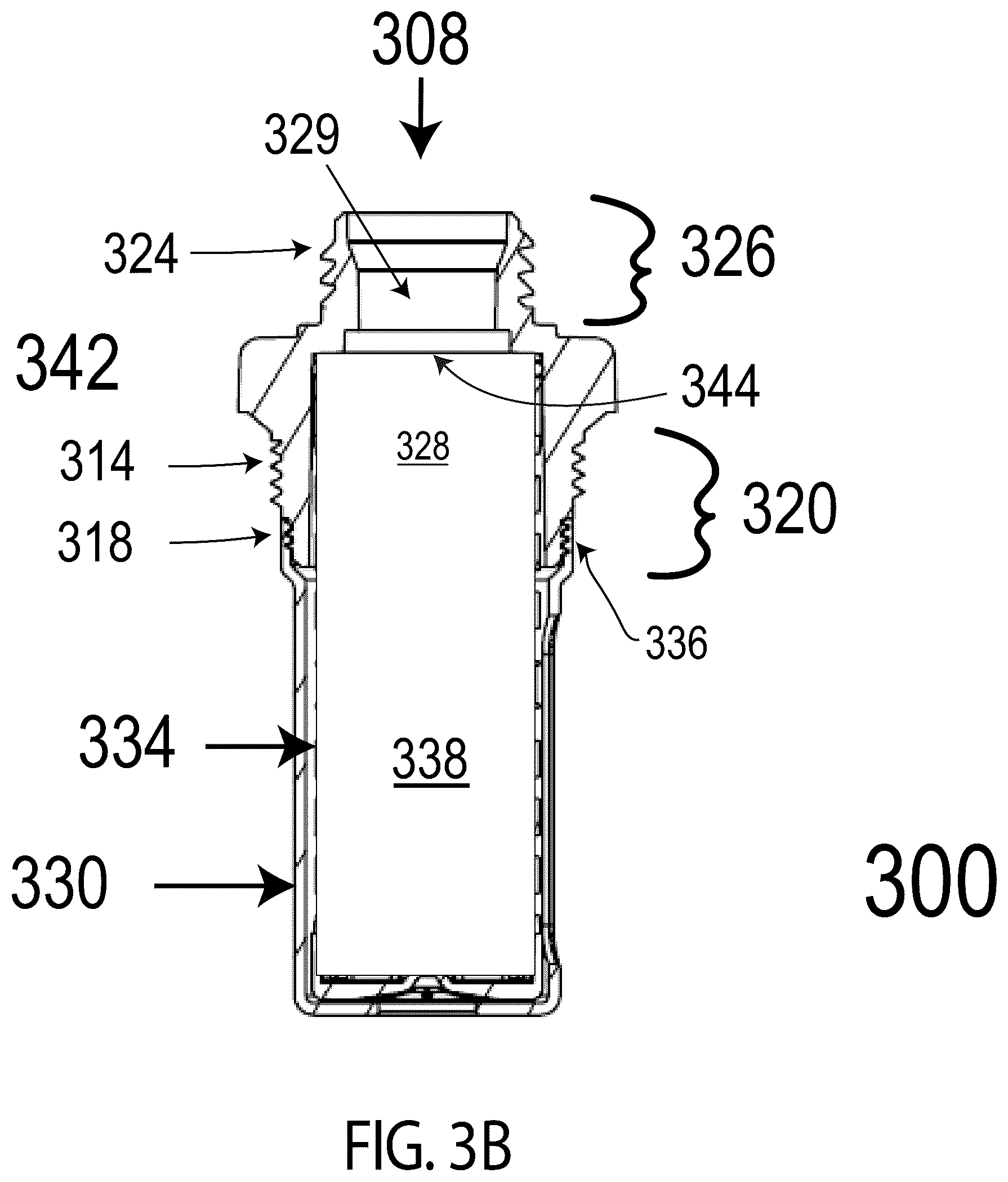 Patent US12313204 Figure 7 – Fluid containers and filter assemblies with externally and internally threaded adapters