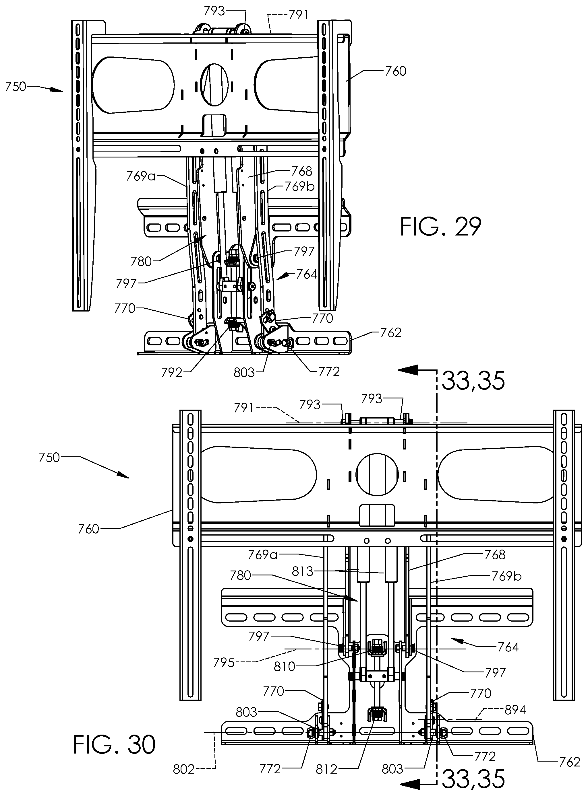 Patent US12313209 Figure 19 – Motorized mounting systems for televisions