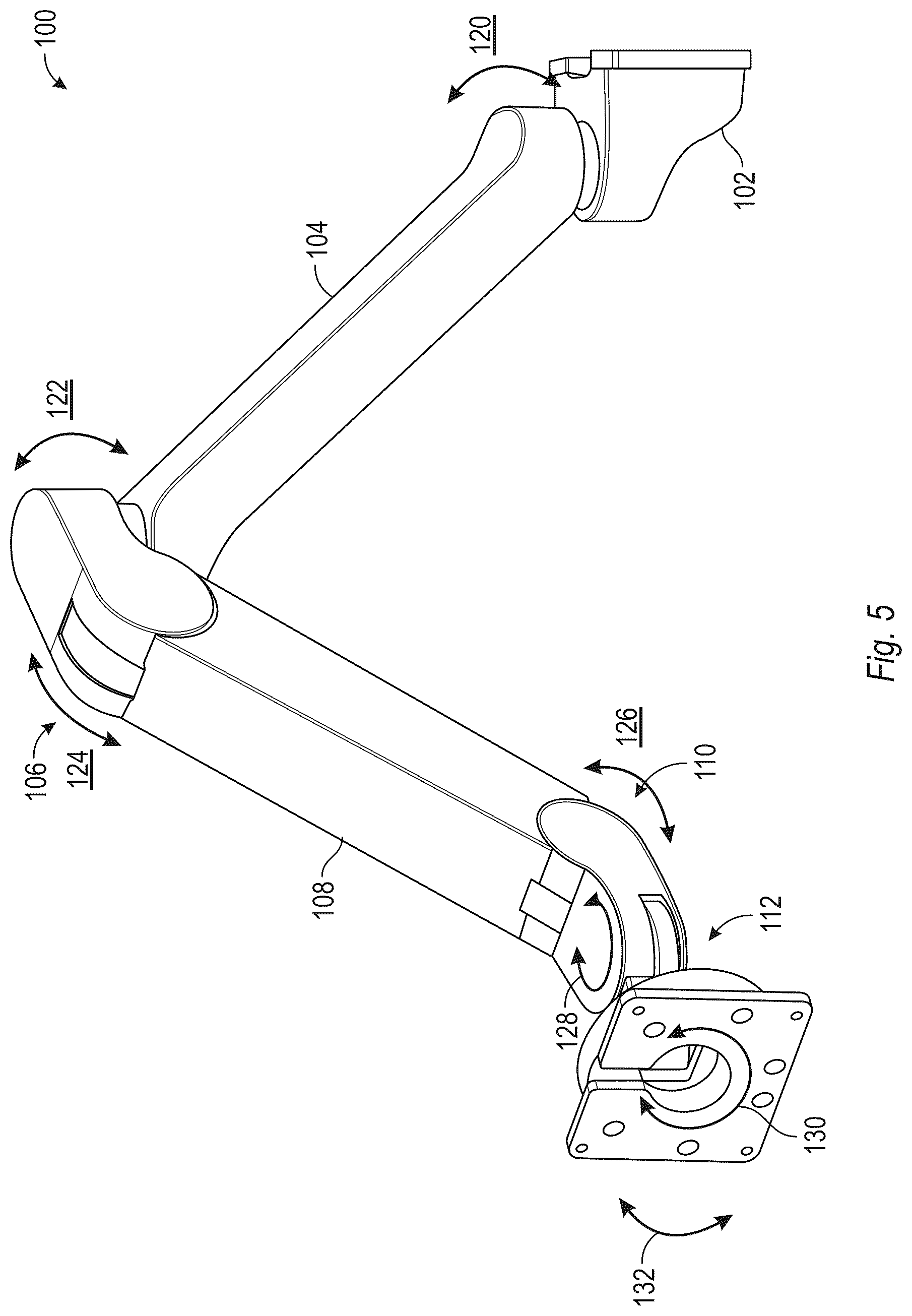 Patent US12313211 Figure 5 – Joint rotation stop structures for articulated support arms