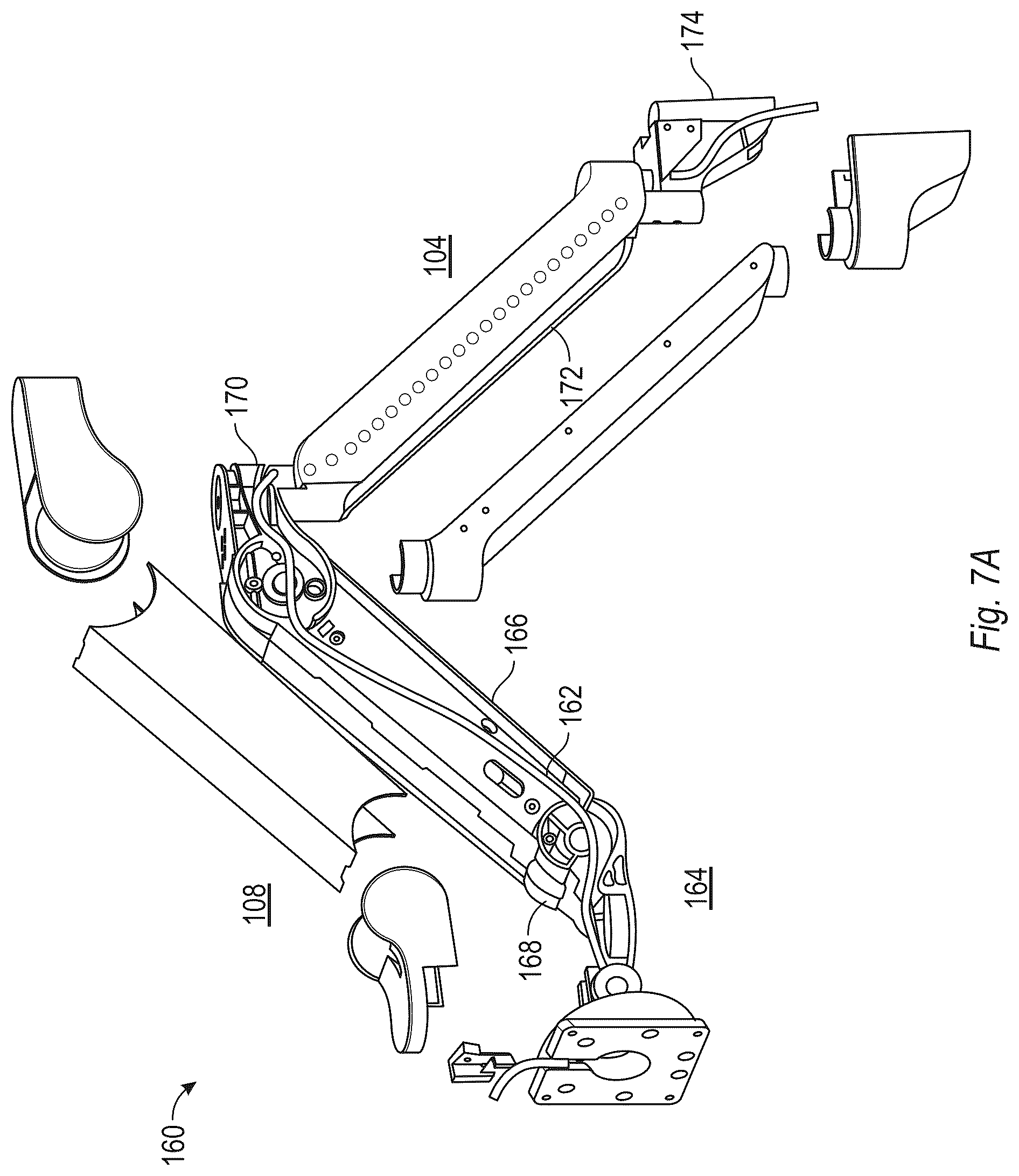 Patent US12313211 Figure 7 – Joint rotation stop structures for articulated support arms