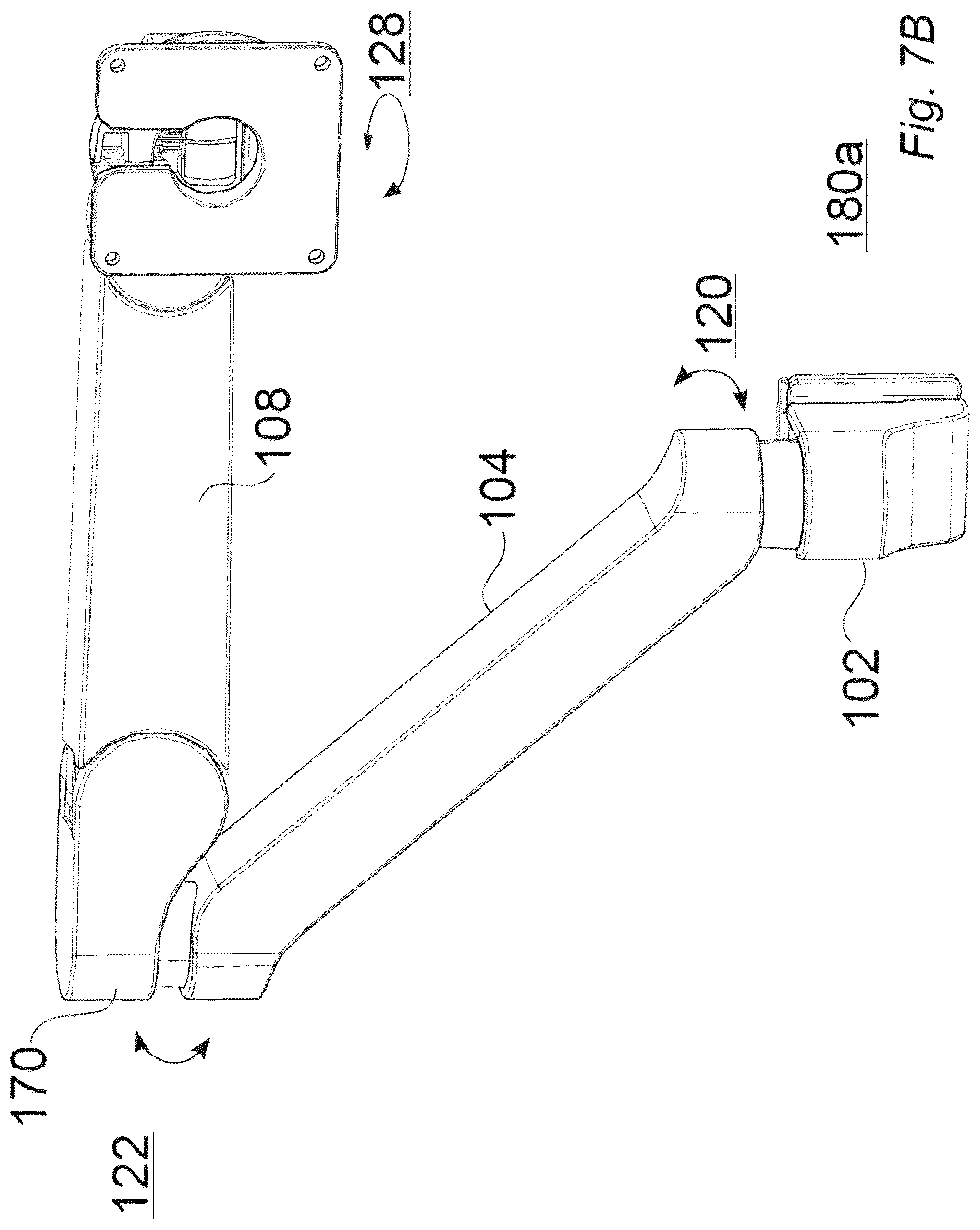 Patent US12313211 Figure 8 – Joint rotation stop structures for articulated support arms