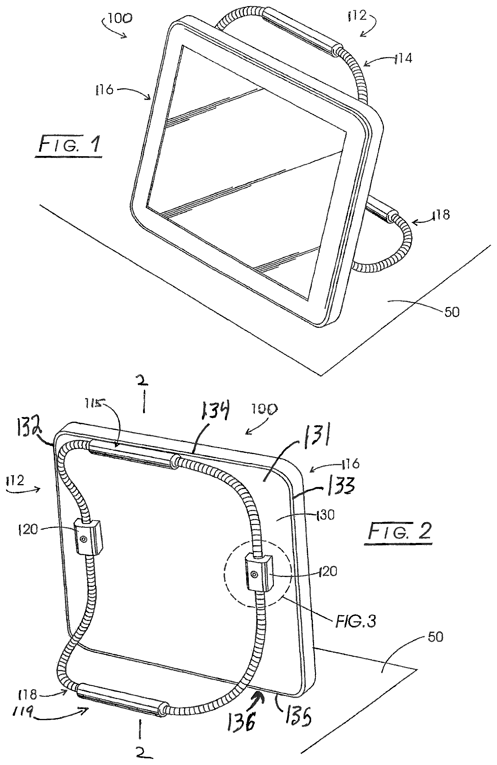 Patent US12313214 Figure 1 – Formable stand system