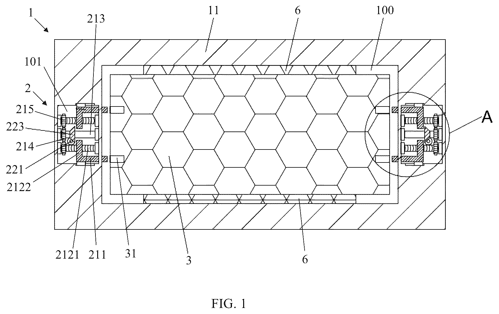 Patent US12313215 — Display device and display fixing apparatus — Figure 1