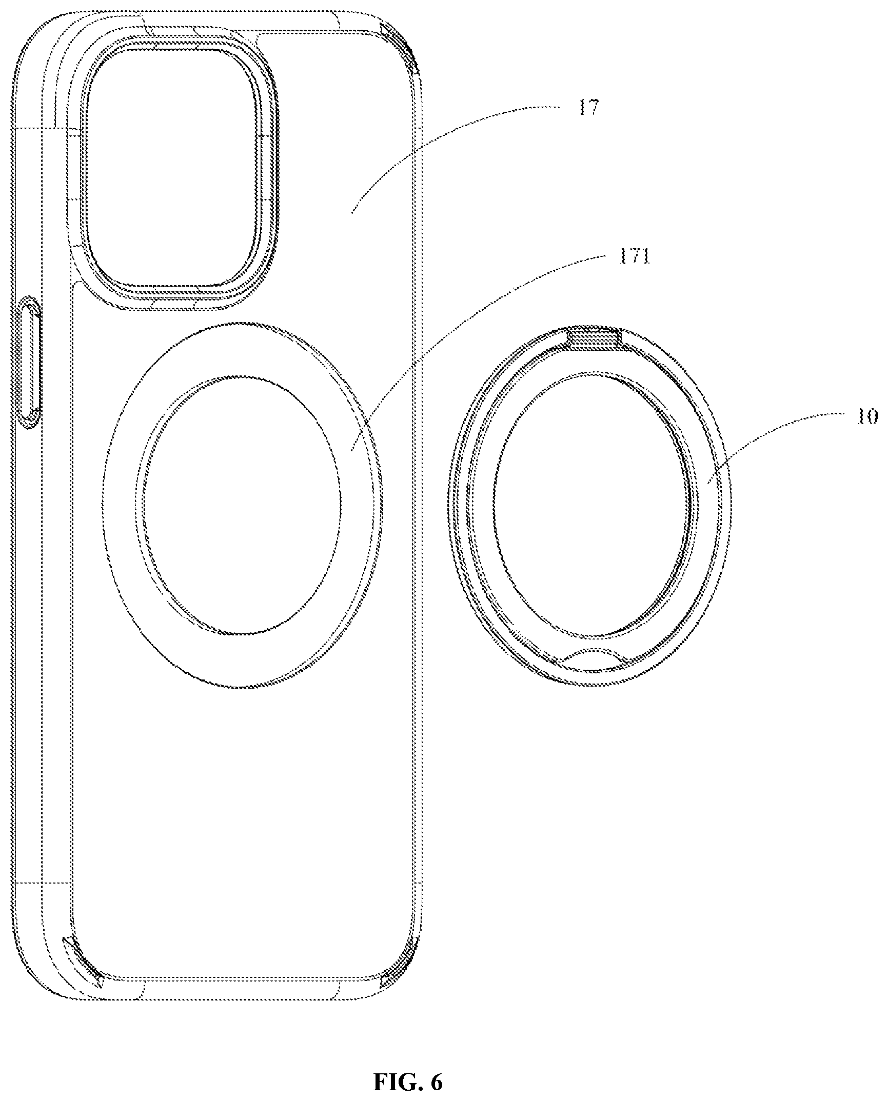 Patent US12313216 Figure 6 – Electronic device stand and protective case with electronic device stand