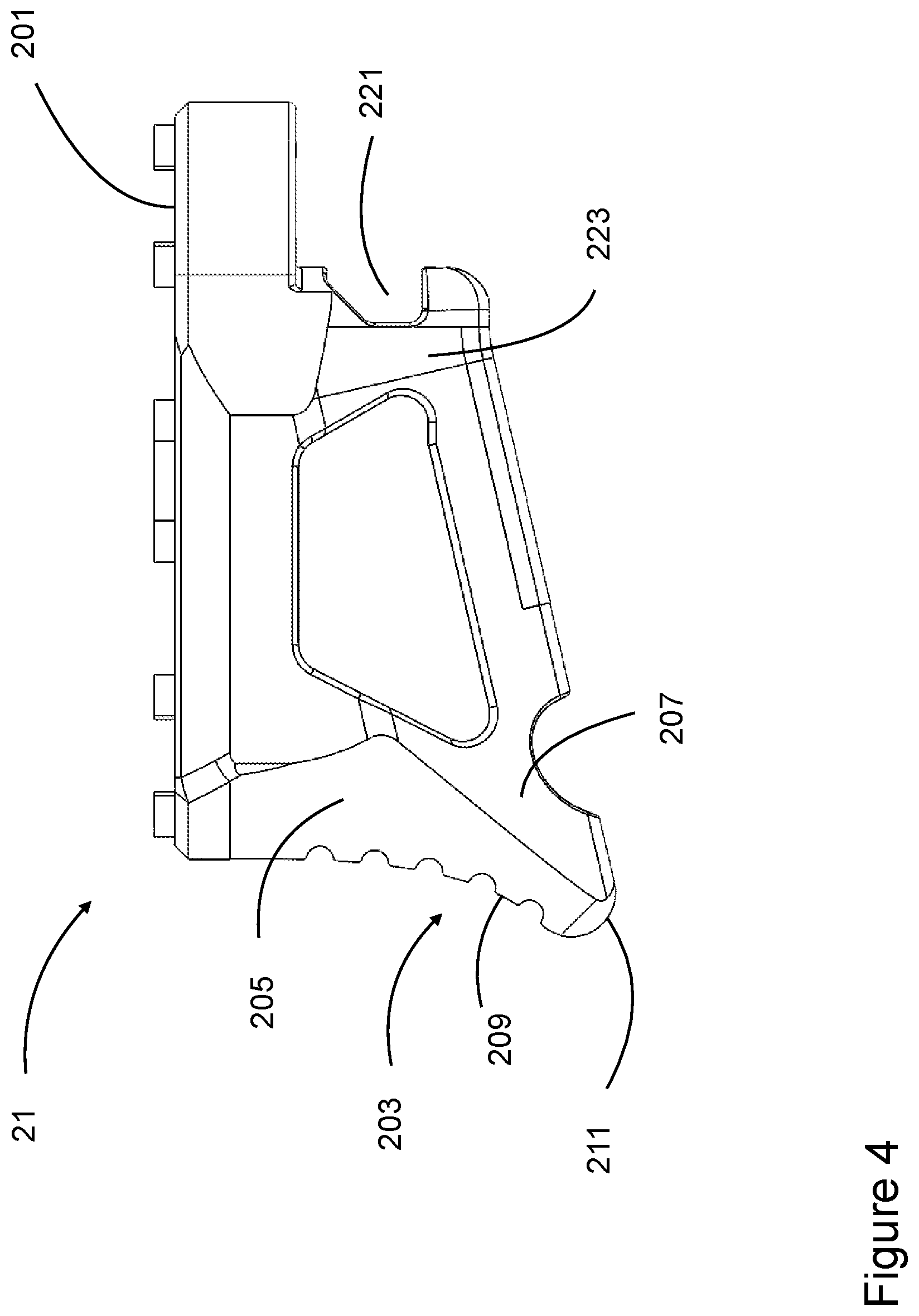 Patent US12313217 Figure 3 – Quick attach and detach mount for firearms and other objects
