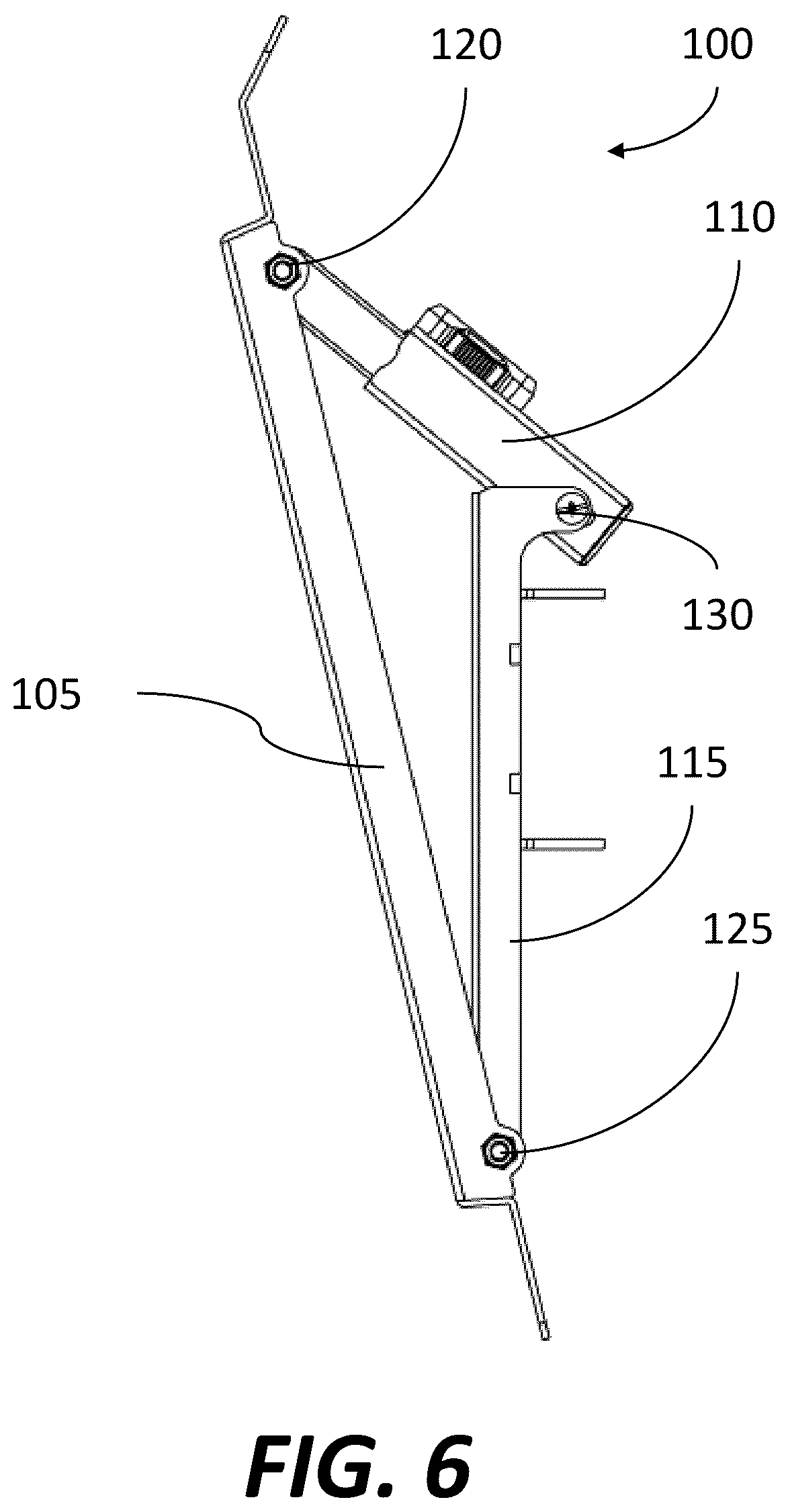 Patent US12313218 Figure 6 – Television support tilt mechanism