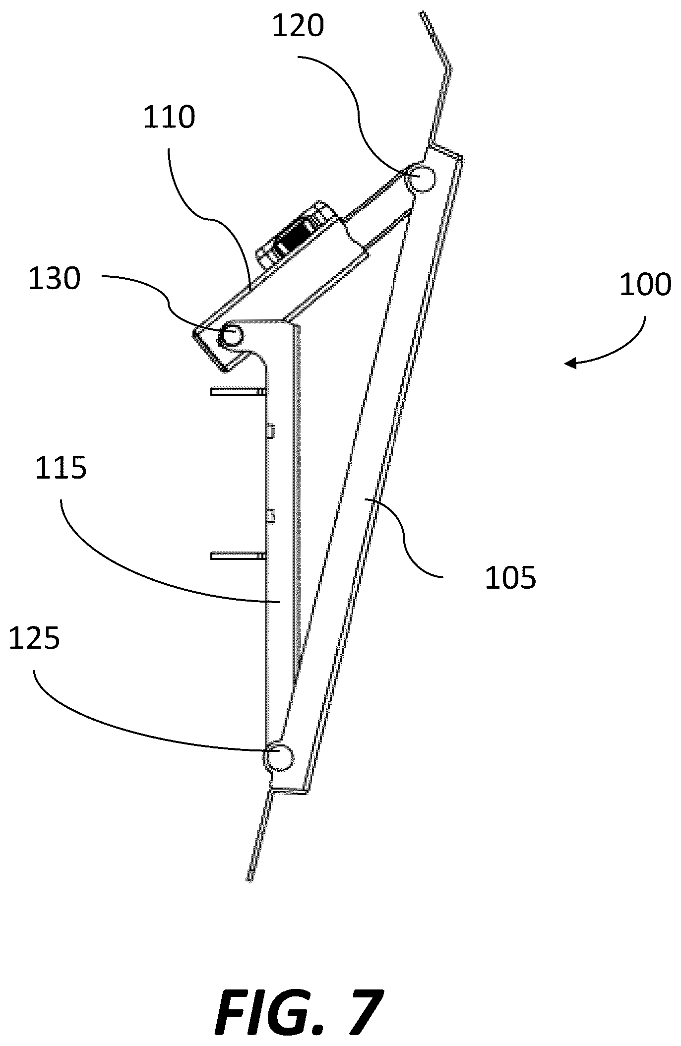 Patent US12313218 Figure 7 – Television support tilt mechanism