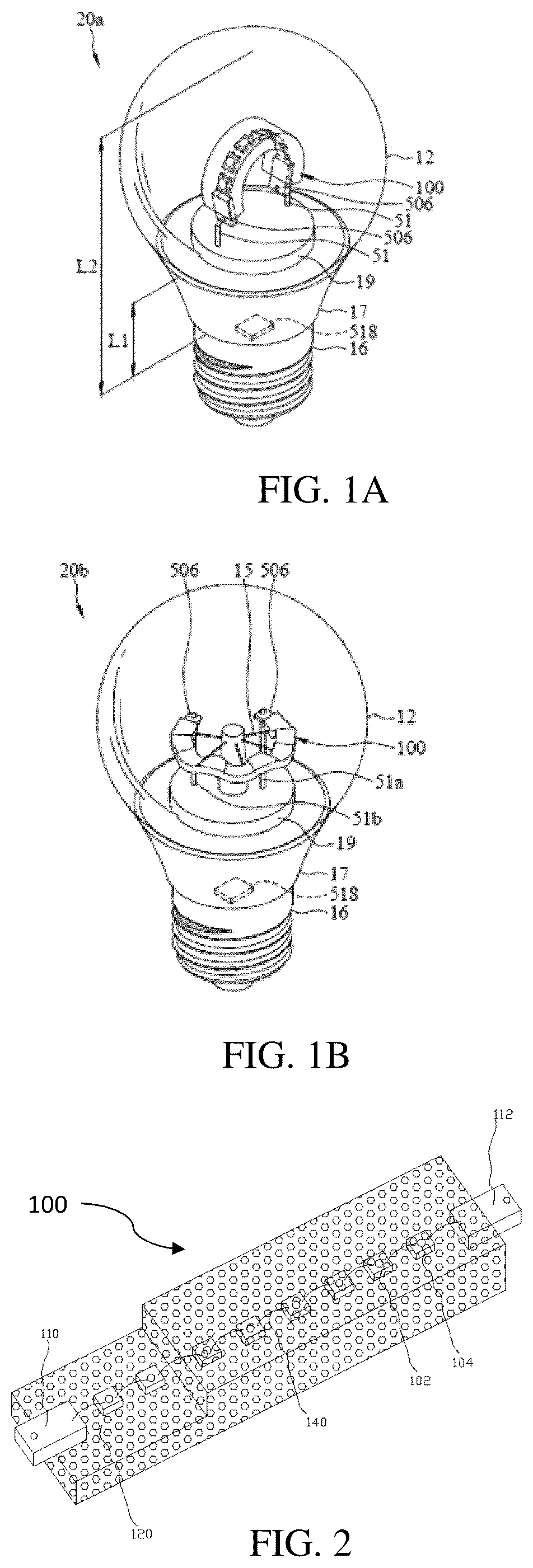 Patent US12313227 Figure 1 – LED filament and LED light bulb