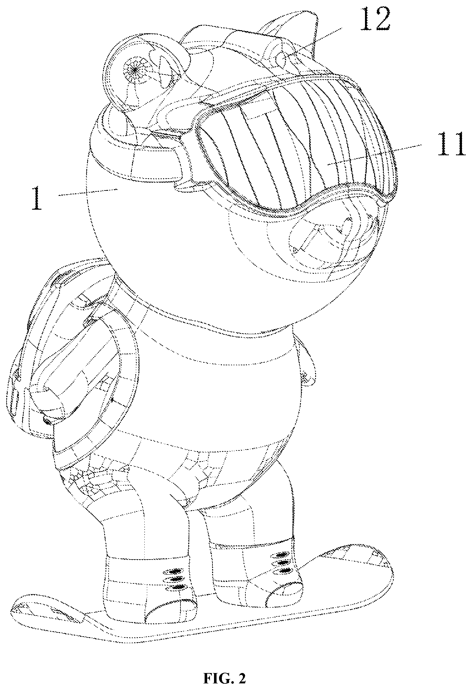 Patent US12313230 Figure 2 – Skate-bear-shaped projection lamp