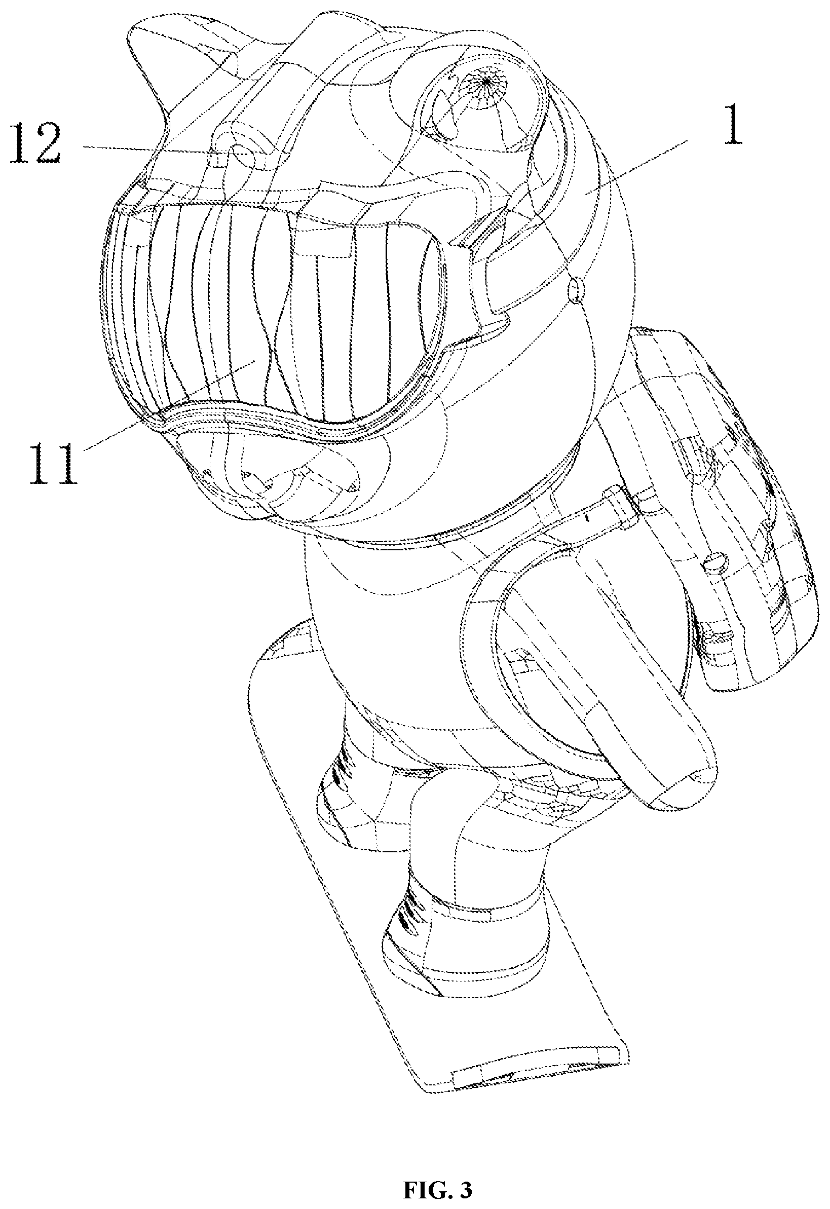 Patent US12313230 Figure 3 – Skate-bear-shaped projection lamp