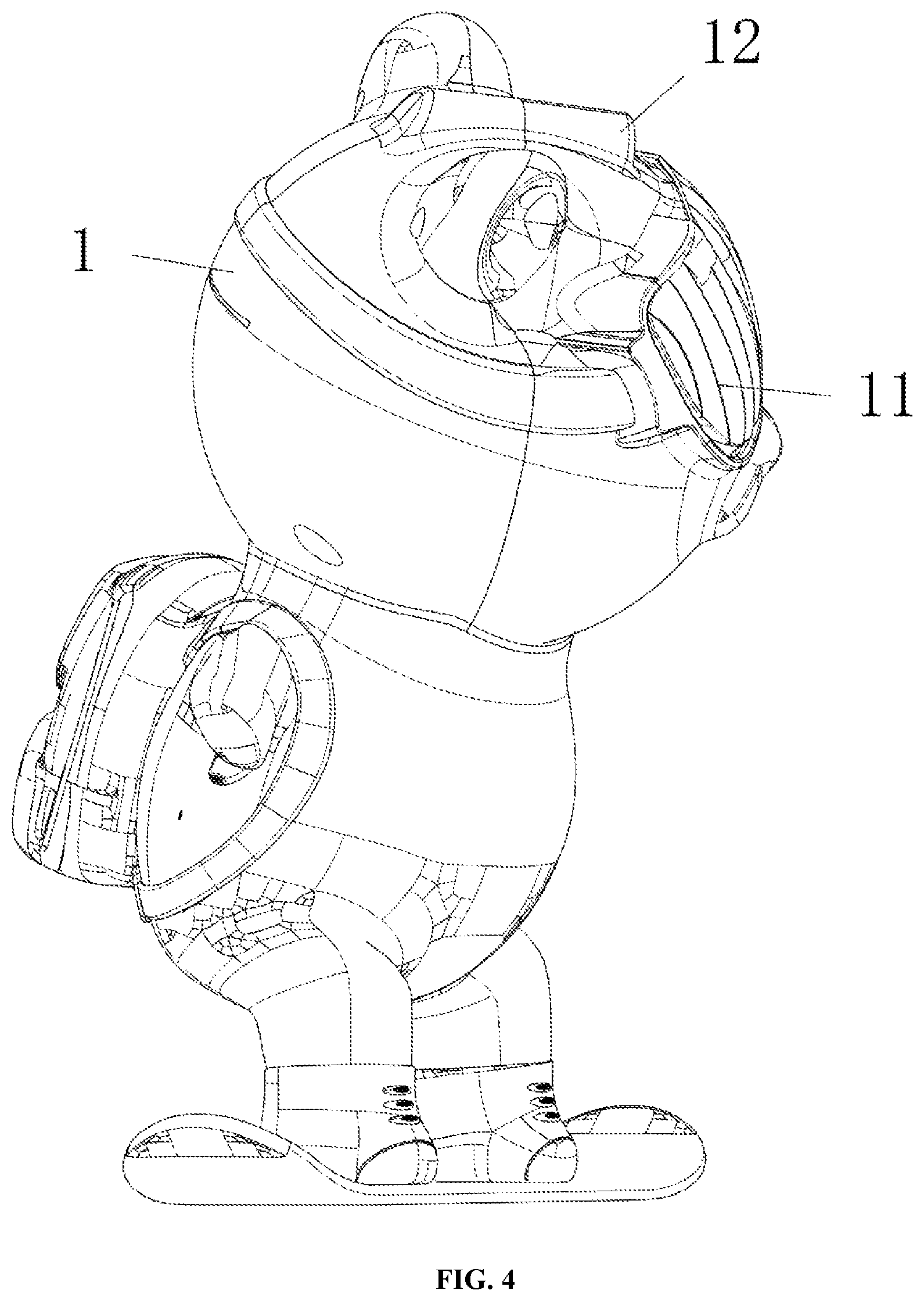 Patent US12313230 Figure 4 – Skate-bear-shaped projection lamp