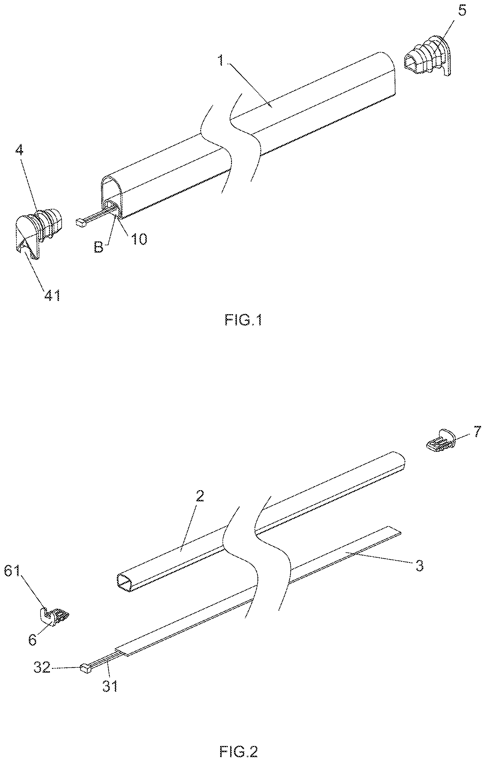 Patent US12313233 Figure 1 – Rod assembly for an umbrella