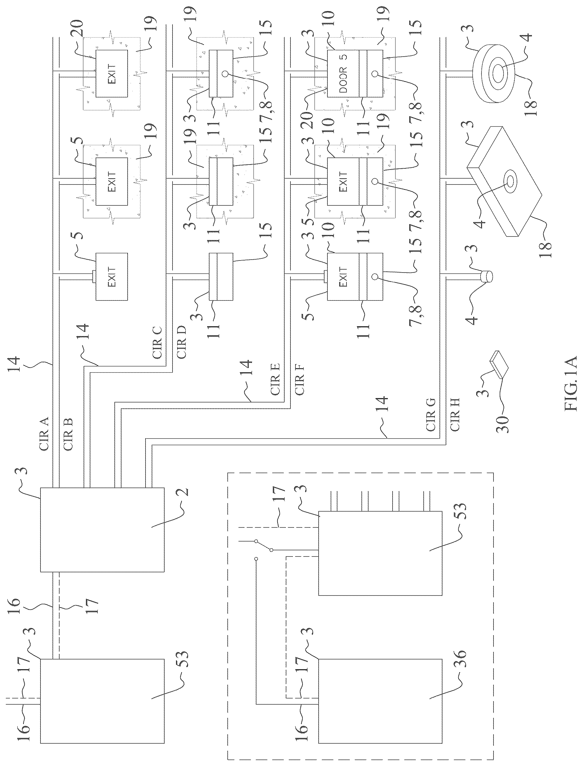 Patent US12313241 Figure 1 – Building egress lighting apparatus method and system with direction designator projection features